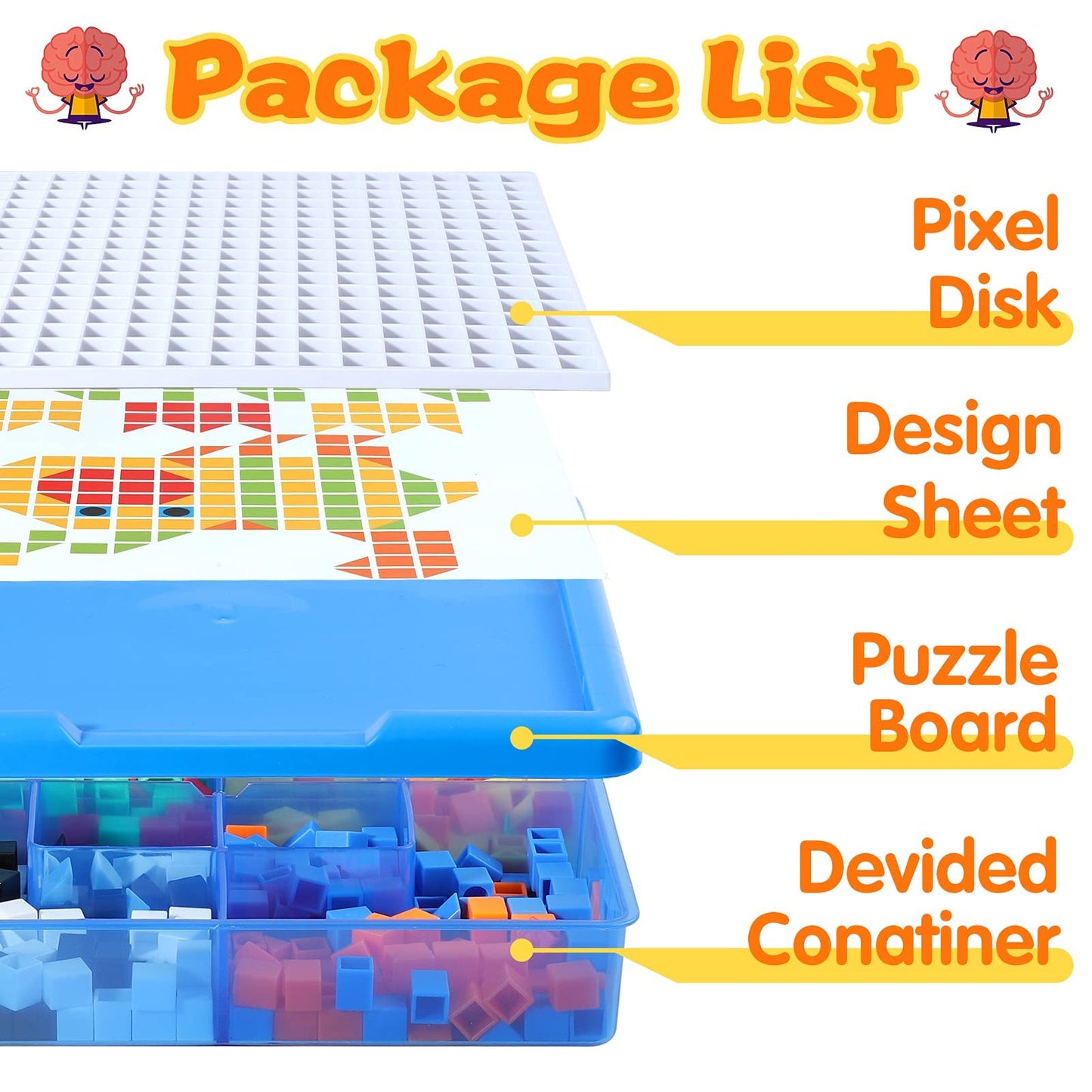 ZOZOPLAY Kids Mosaic Puzzle,490Pcs Building Blocks,Educational Kit with 6 Assembly Drawing,STEM Toys for 3+ Year Old(Small Cube)