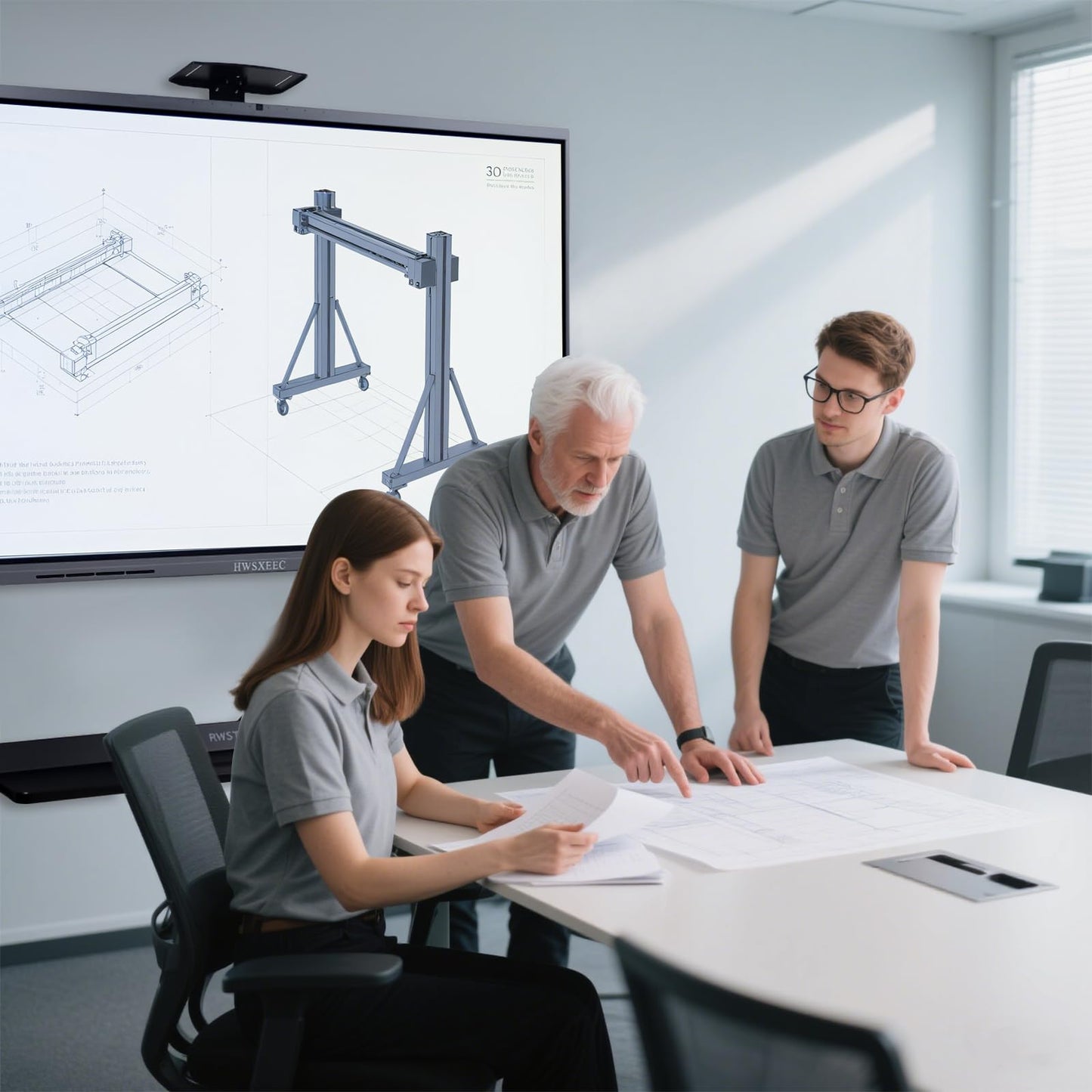 HWSXEEC Smart Board 65 inch, Interactive Smartboard Digital Whiteboard with Dual OS Android Windows, Touch Screen Wall Mount for Classroom Business Office