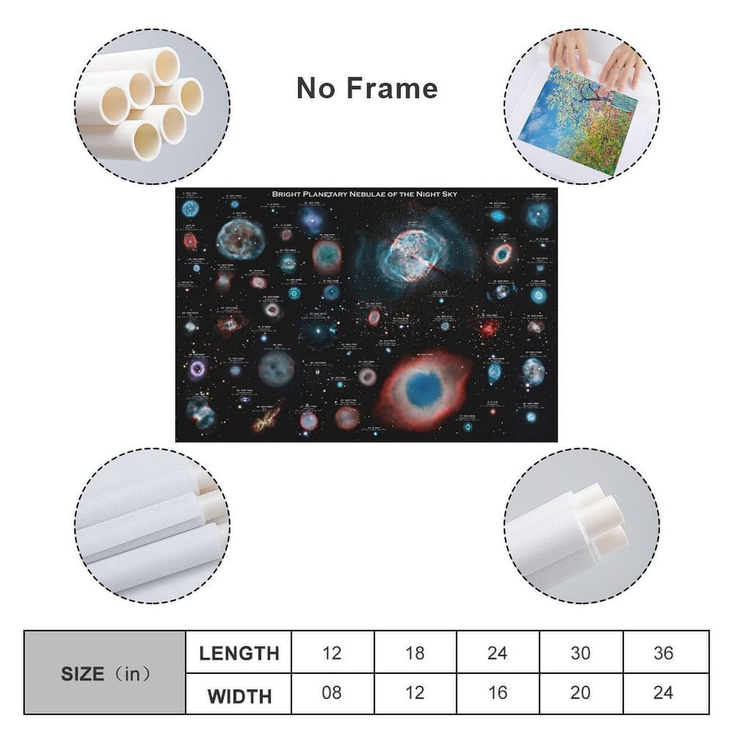 YLJAPOS Planetary Nebulae Galaxy Solar System Poster Astronomy Outer Space Canvas Wall Art Aesthetic Decorative Painting Living Roomstylestyle 16x24inch(40x60cm)