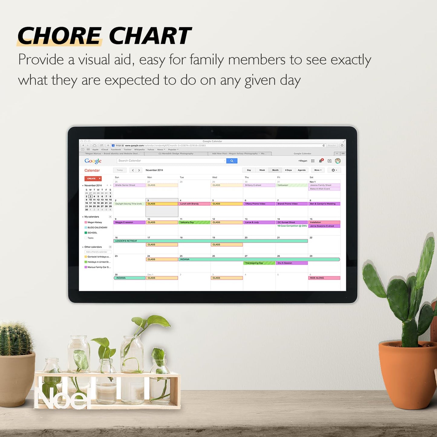 TouchWo 15.6 to 27 inch Touchscreen Digital Calendar & Wall Planners, Smart Whiteboard Calendar for Chore Chart & Work Schedule, Built in Speakers and Camera, Include Wall Mount & Desk Stand (17.3-inch)
