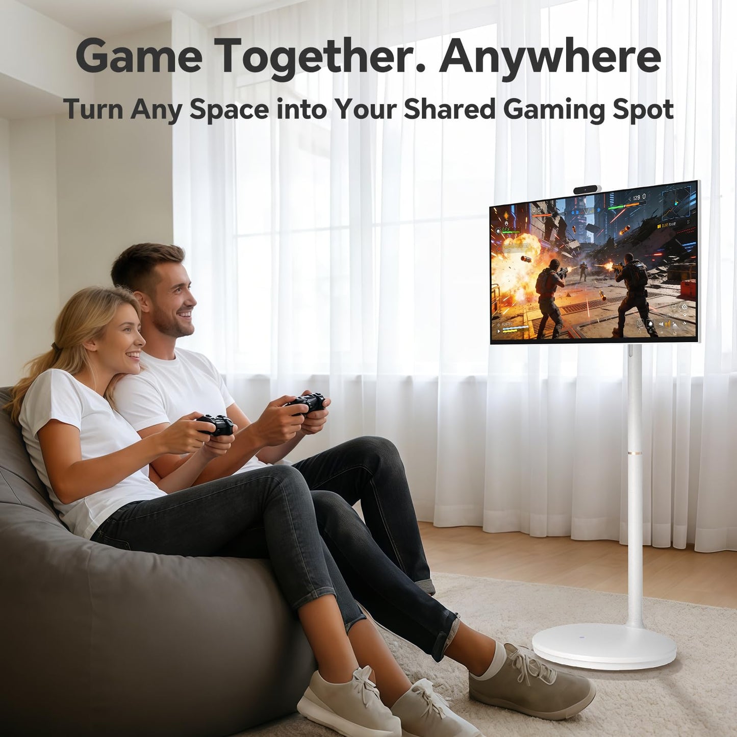 Cugima 27" FHD Smart Portable TV on Wheels