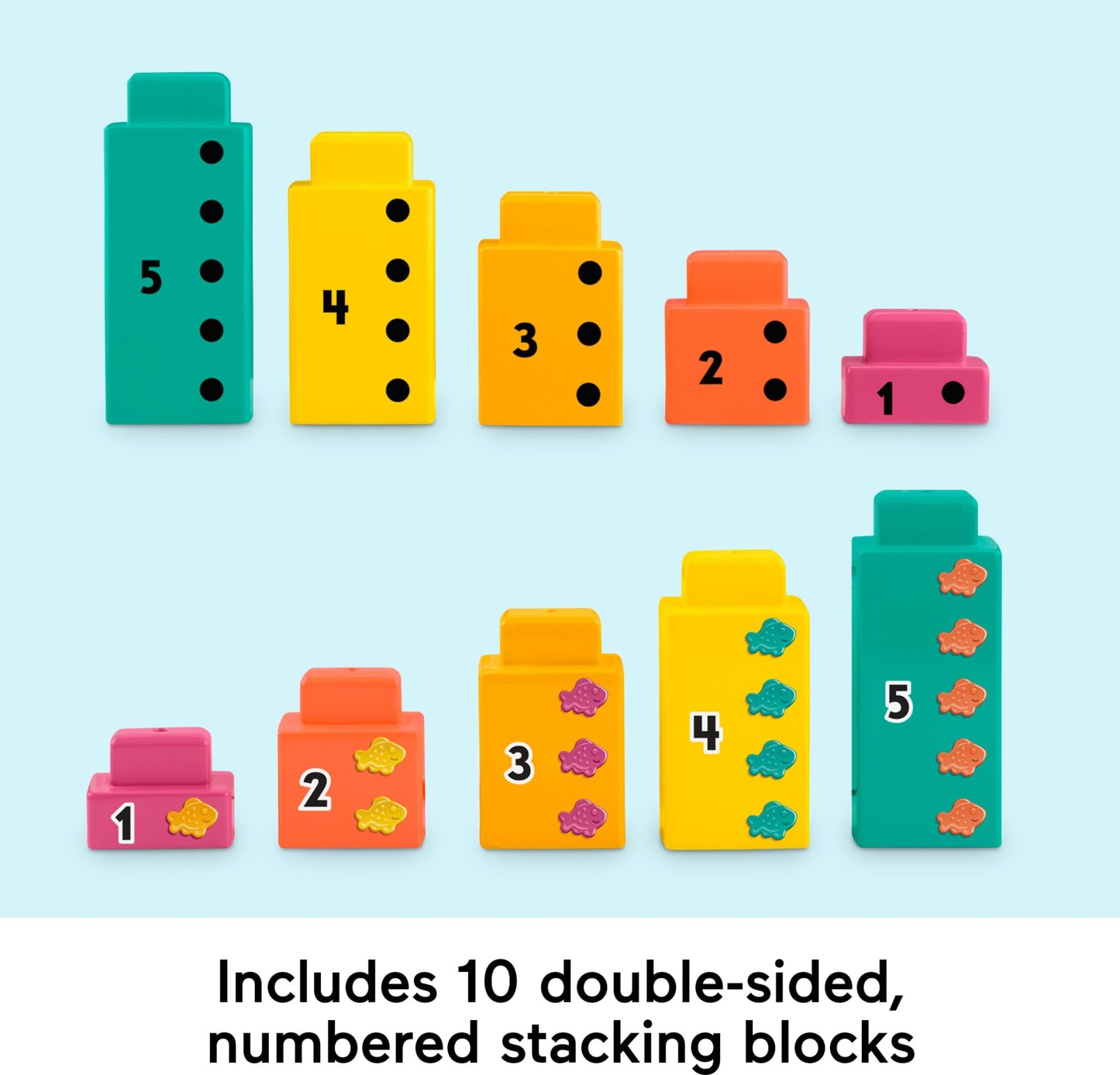 Fisher-Price Preschool Learning Toy Adding Alligator Counting Activity with 10 Stacking Blocks for Kids Ages 3+ Years