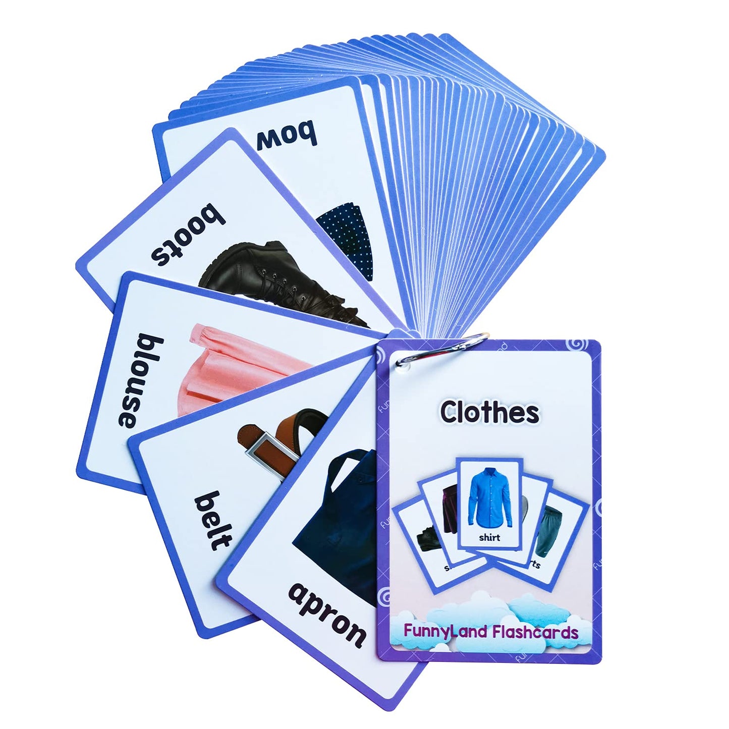 Lilias Transportation/Clothes/Occupations Flash Cards - English Words Pocket Card for Toddlers, Learning Toys, Supplies for Kindergarten Preschool, 3 Themes Set