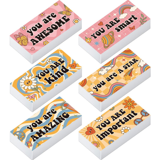 Resurhang 180 Pcs Erasers Bulk for Kids Inspirational Pencil Erasers Bulk for Drawing Motivational Big Eraser School Supplies for Classrooms Back to School Office (Inspirational,Boho)