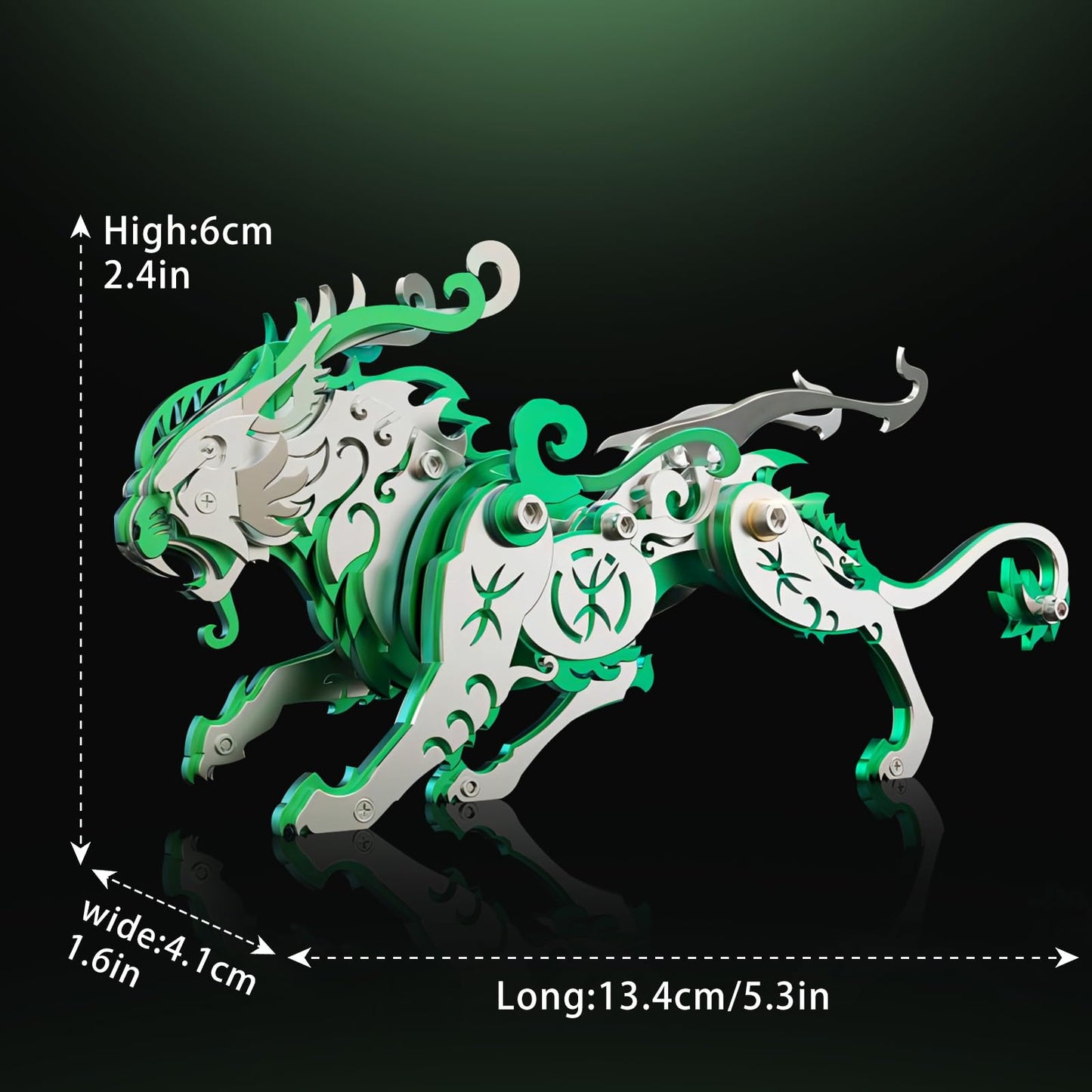 3D Metal Puzzles,3D Metal Puzzle for Adults,Mechanical Model Kit Green Bi an,Steel 3D Puzzles Stainless Steel Ornaments for Adults Home Decor Art Craft Gifts Toys.