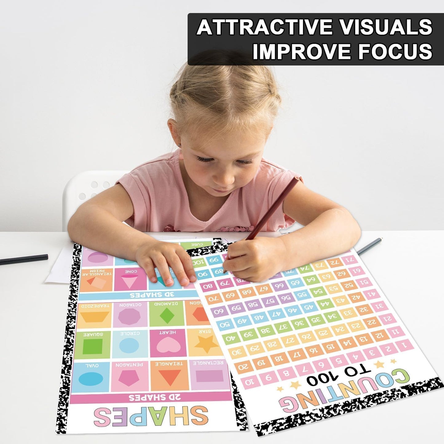 16 Pcs 16”x24” Large Educational Posters for Classroom Decor-Educational Poster for Toddlers 1-3 Learning Poster for Boys Girls Ages 3-5,Kindergarten Preschool Classroom Teacher Must Haves Composition