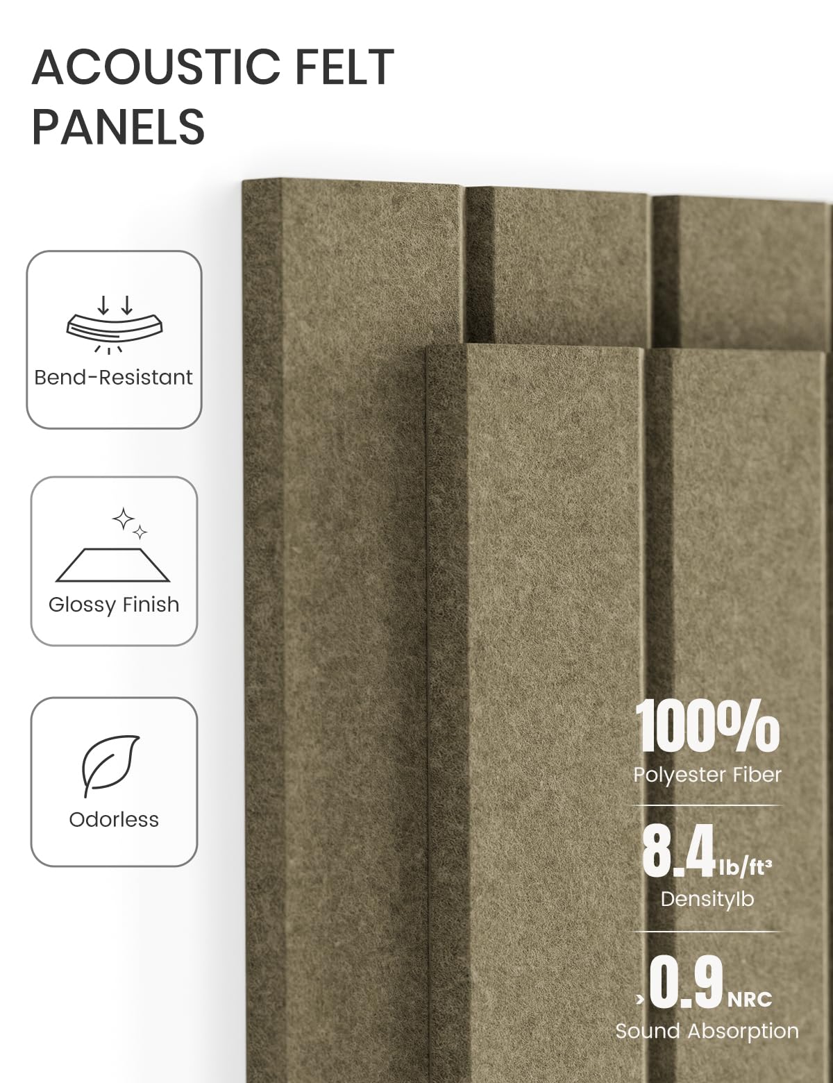 Felt Bulletin Board Tiles -28"x18" with 40 Adhesive Tabs, Cork Board Alternative for Office Decor, Push Pin Board Wall Organizer 6-Pack (Earth Brown)