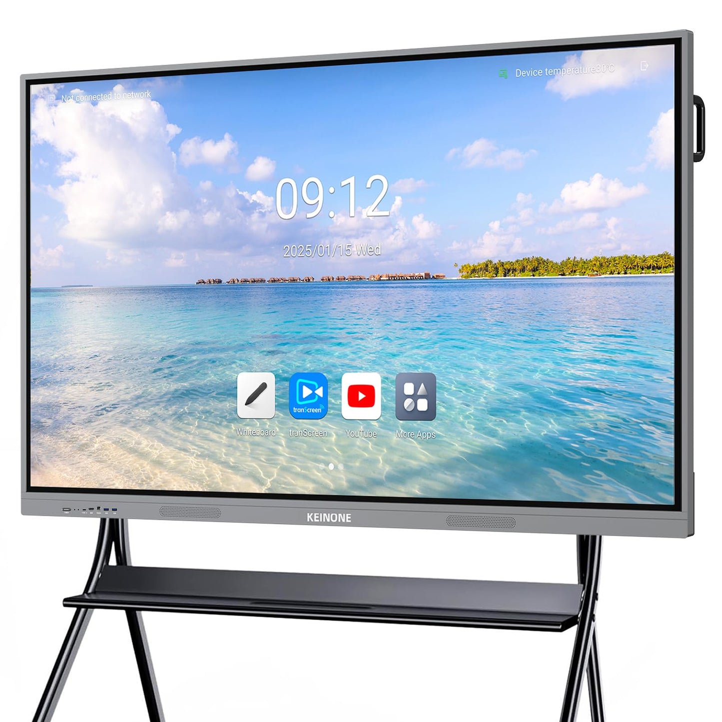 KEINONE 75'' 4K Smart Board, Android 14 OS 8+128 GB Interactive Whiteboard, Electronic Digital Whiteboard with Open App Ecosystem, Touchscreen Smart Board for Home, Office and Classroom, Gray