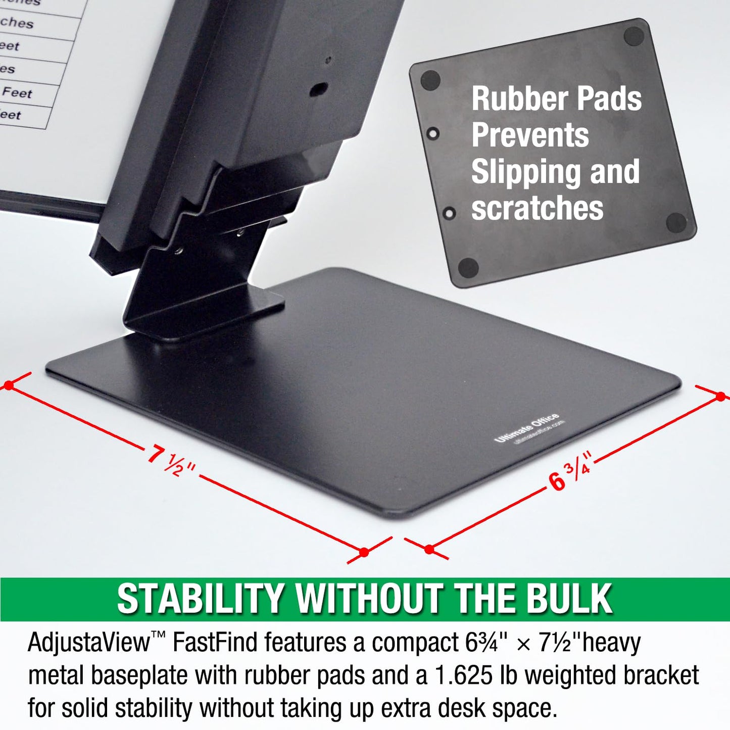 Ultimate Office AdjustaView FastFind 10-Pocket Desktop Reference Display Organizer with All Black EZ Load Pockets to Display 20 Sheets of Your Most Important Letter Sized Documents