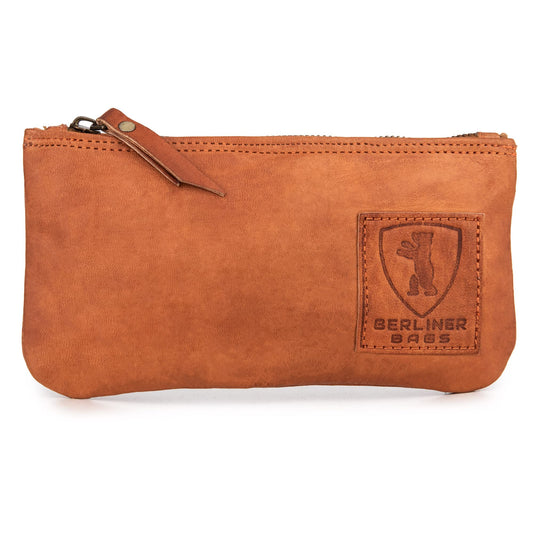 BERLINER BAGS Vintage Leather Pencil Case, Pen Pouch for Work and University or for Tobacco, for Men and Women - Brown