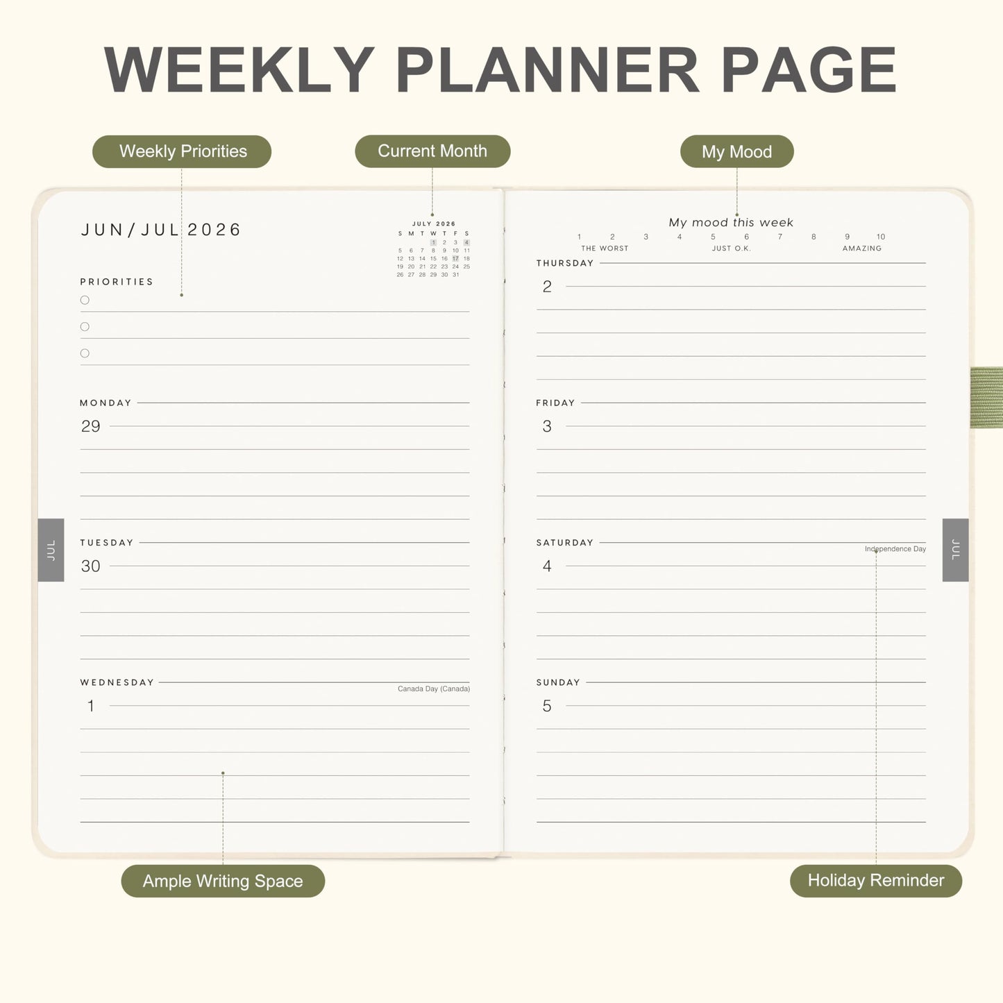 And Per Se Academic Planner 2026-2027 – Weekly & Monthly Planner, July 2026 to June 2027, A5 Leather Hardcover with Inner Pocket – Student & Teacher Organizer, 5.7" x 8"(Botanical Floral)