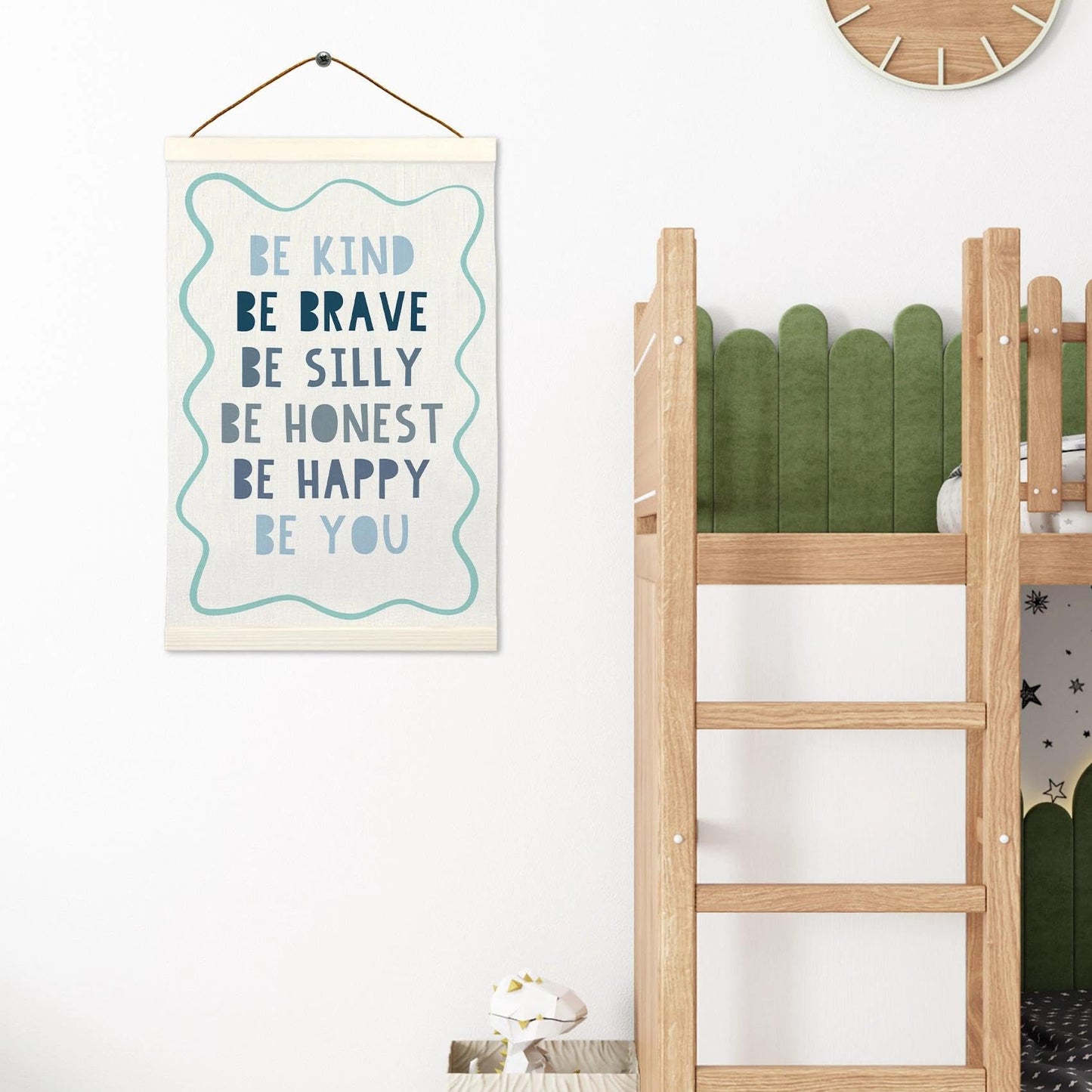 LKETW Kids Positive Affirmations Poster Hanger Frame 12x16 Inch, Be Kind Inspirational Wall Art Posters for Classroom, Motivational Hanging Banner Decor for Kids Nursery Room Bedroom Playroom