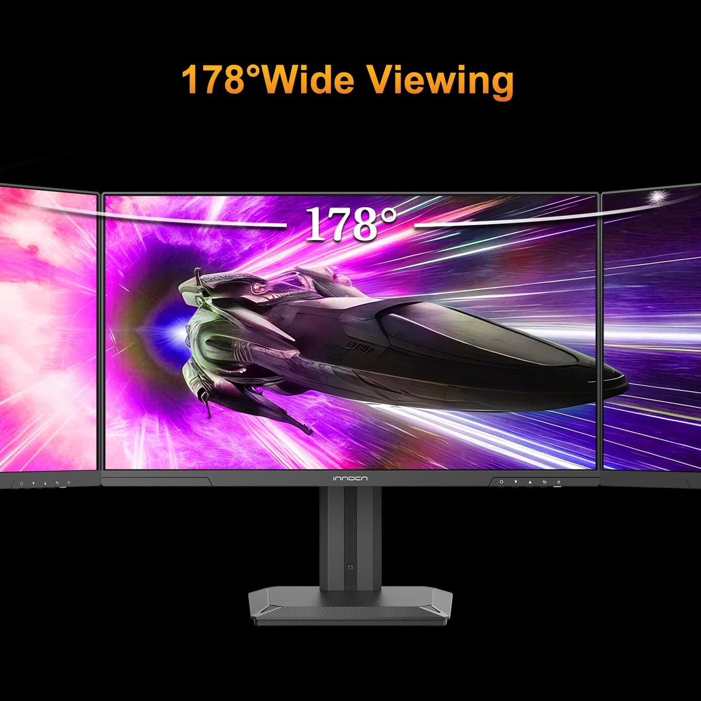 INNOCN 24.5" 2K QHD 2560 x 1440P 240Hz Monitor, Gaming Console Ready, Mini-LED Precisely Local Dimming, Monitor for Mac, HDMI 2.1, DP 1.4, Height Pivot Adjustable Stand, Black - 25M2S