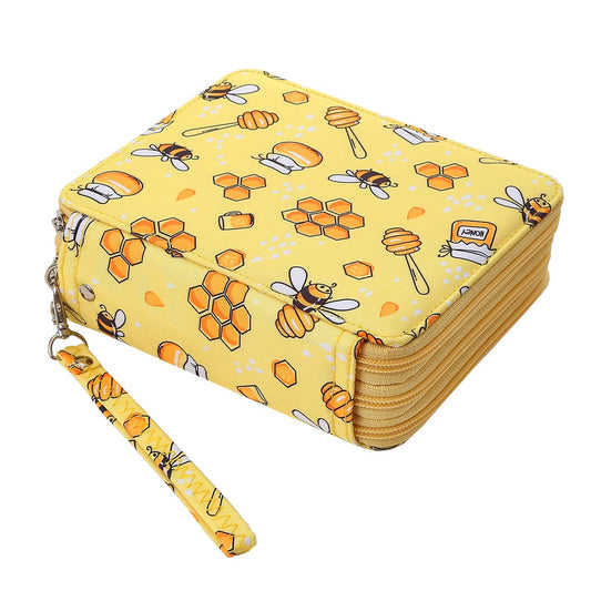 Lbxgap Portable Colored Printing Pattern Pencil Case Holds 72 pcs Pencils Bag Organizer with Handy Wrap Portable- Multilayer Holder for Watercolor Pens or Markers, Pencil Case Organizer for Artist