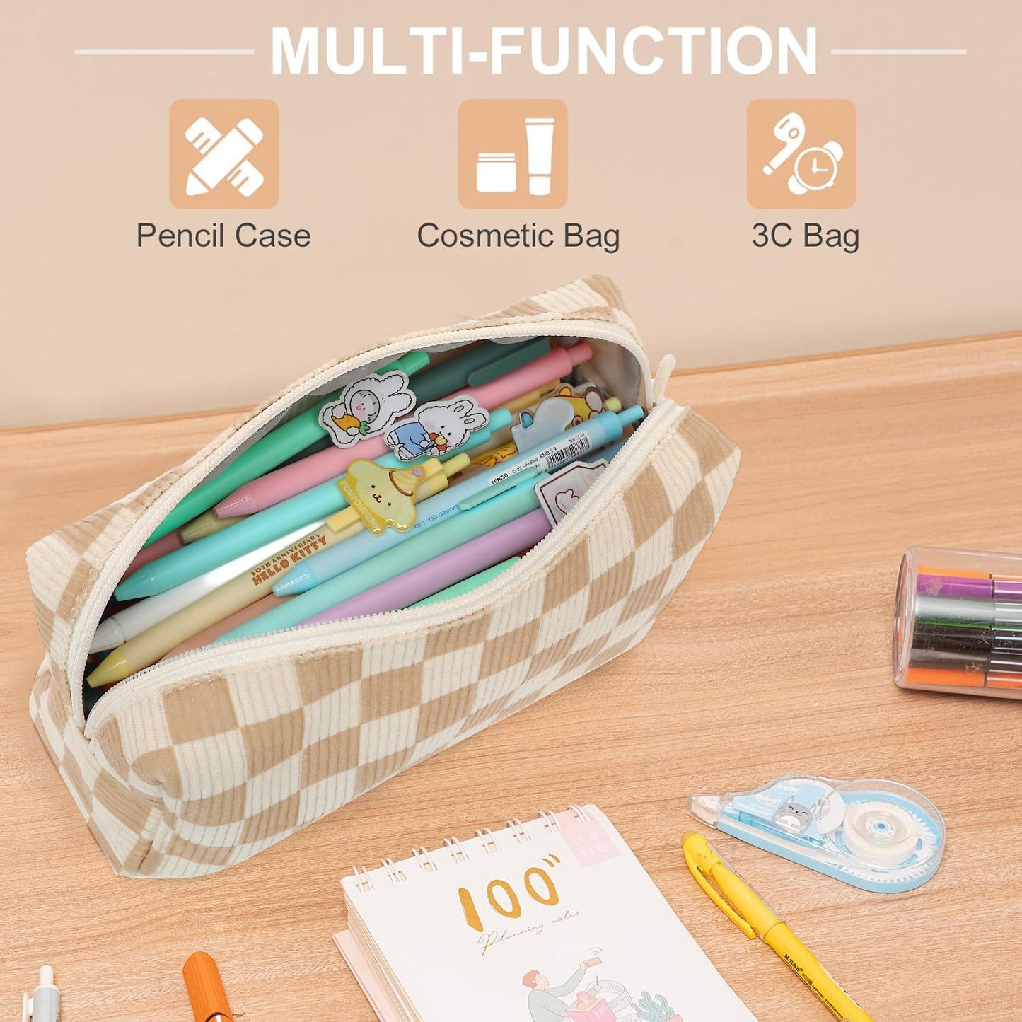 LEDAOU Cute Pencil Case for Kids Girls Boys Pencil Pouch Kawaii Pen Pencil Box Bag Holder for School Students
