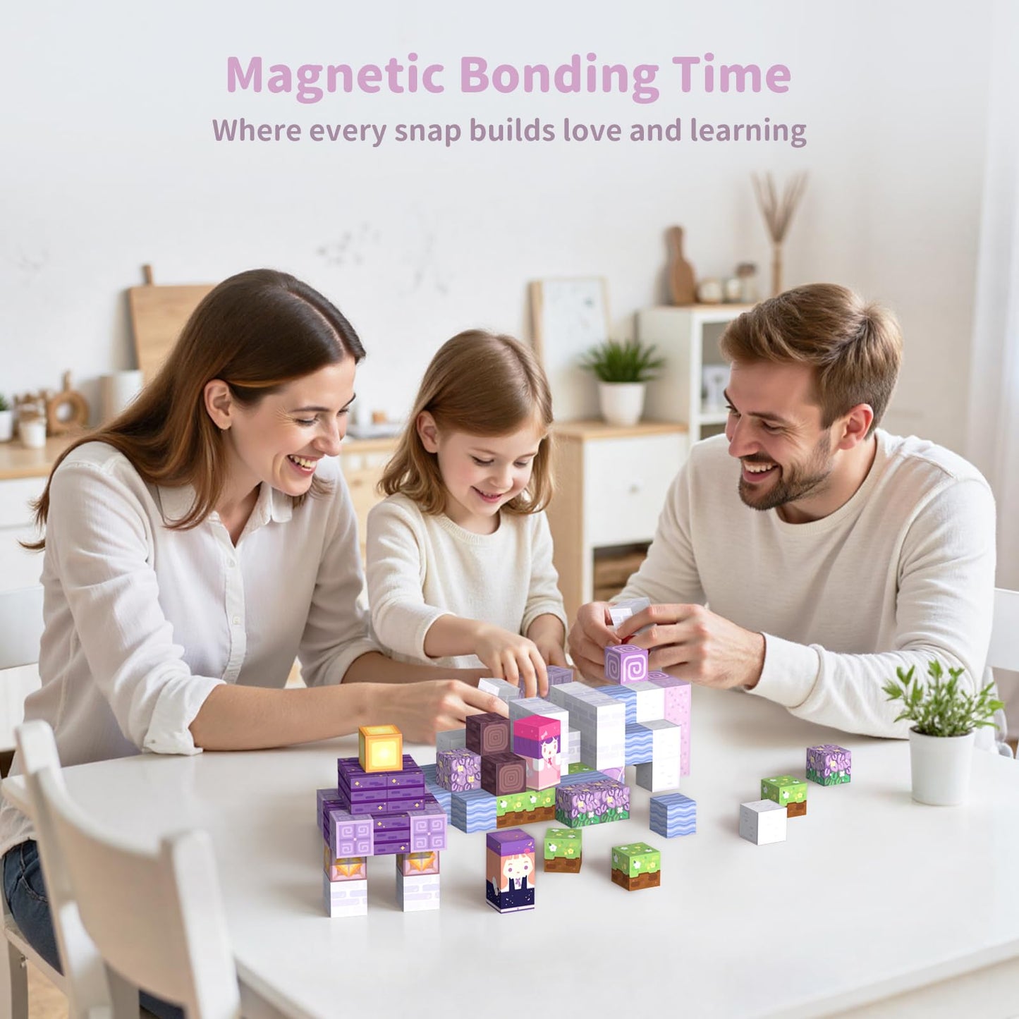VNLINA Magnetic Building Blocks 120PCS for Kids Ages 4-8, Magnetic Cubes STEM Toy Set, Strong Magnets Construction Blocks, Educational Building Toy for Boys Girls