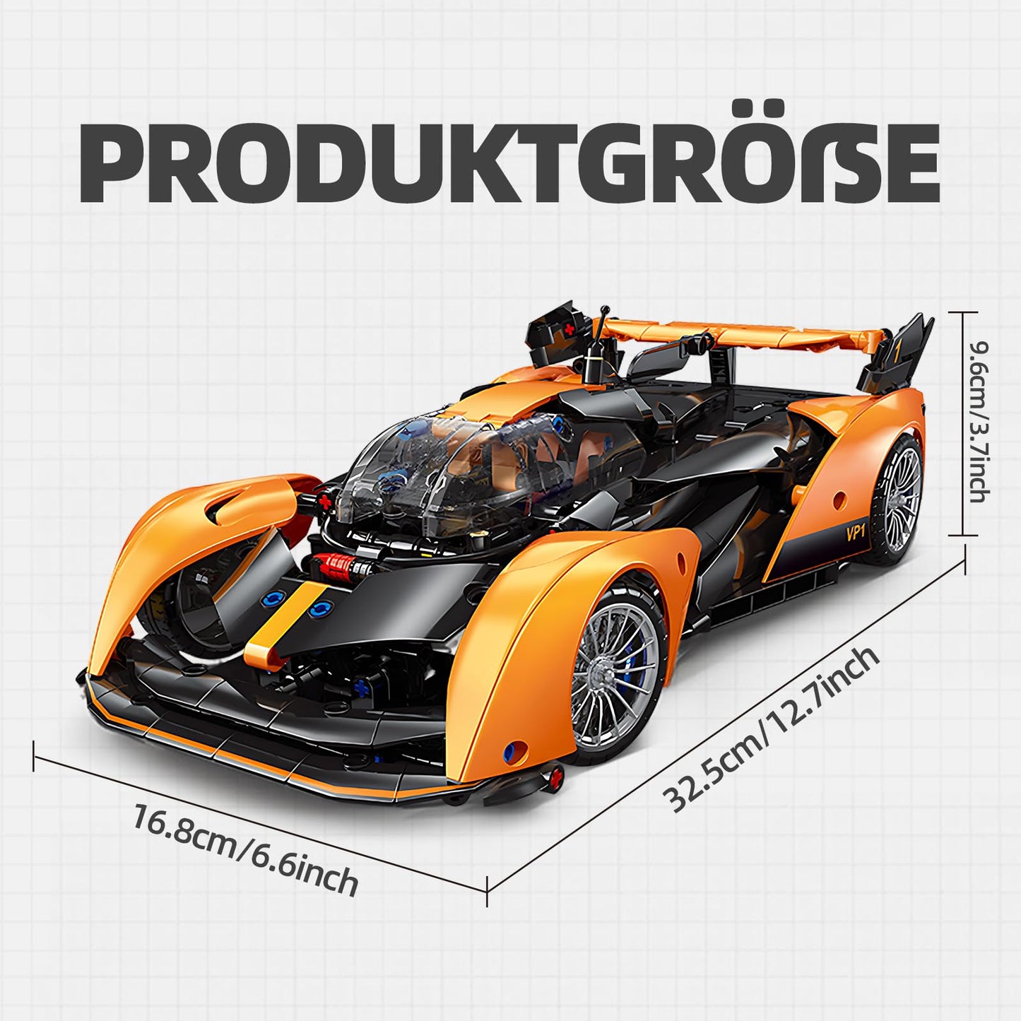 MOCBROPCS Remote Control Building Car, 1:14 Solus GT Construction Toy, Compatible with Technic Car, Collectible Gifts for 10-16 Year Olds and Adults (817pcs)