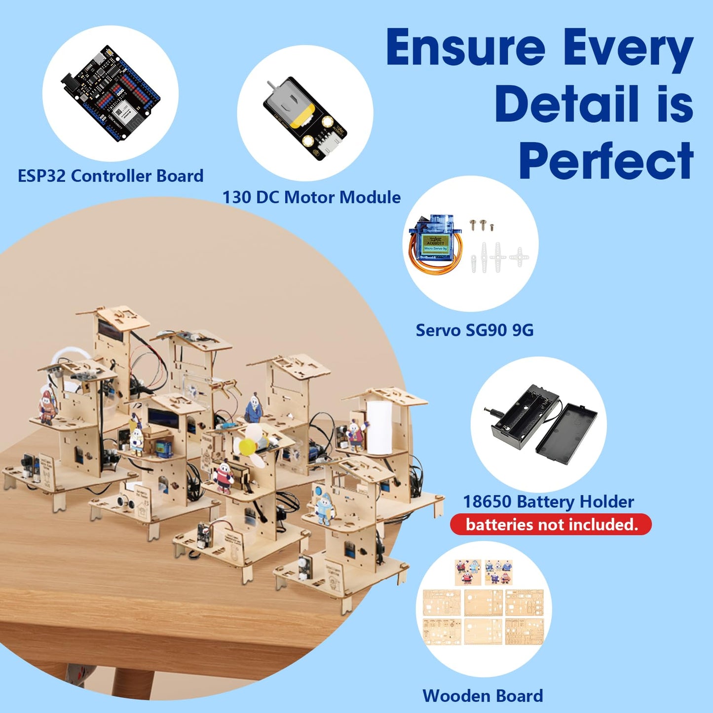 8-in-1 STEM Kit for Kids Ages 8-12 12-16, ESP32 Smart Home Science Projects School Crafts Educational Engineering Building Toys DIY Model Birthday Children's Day Gifts for Boys Girls Teen