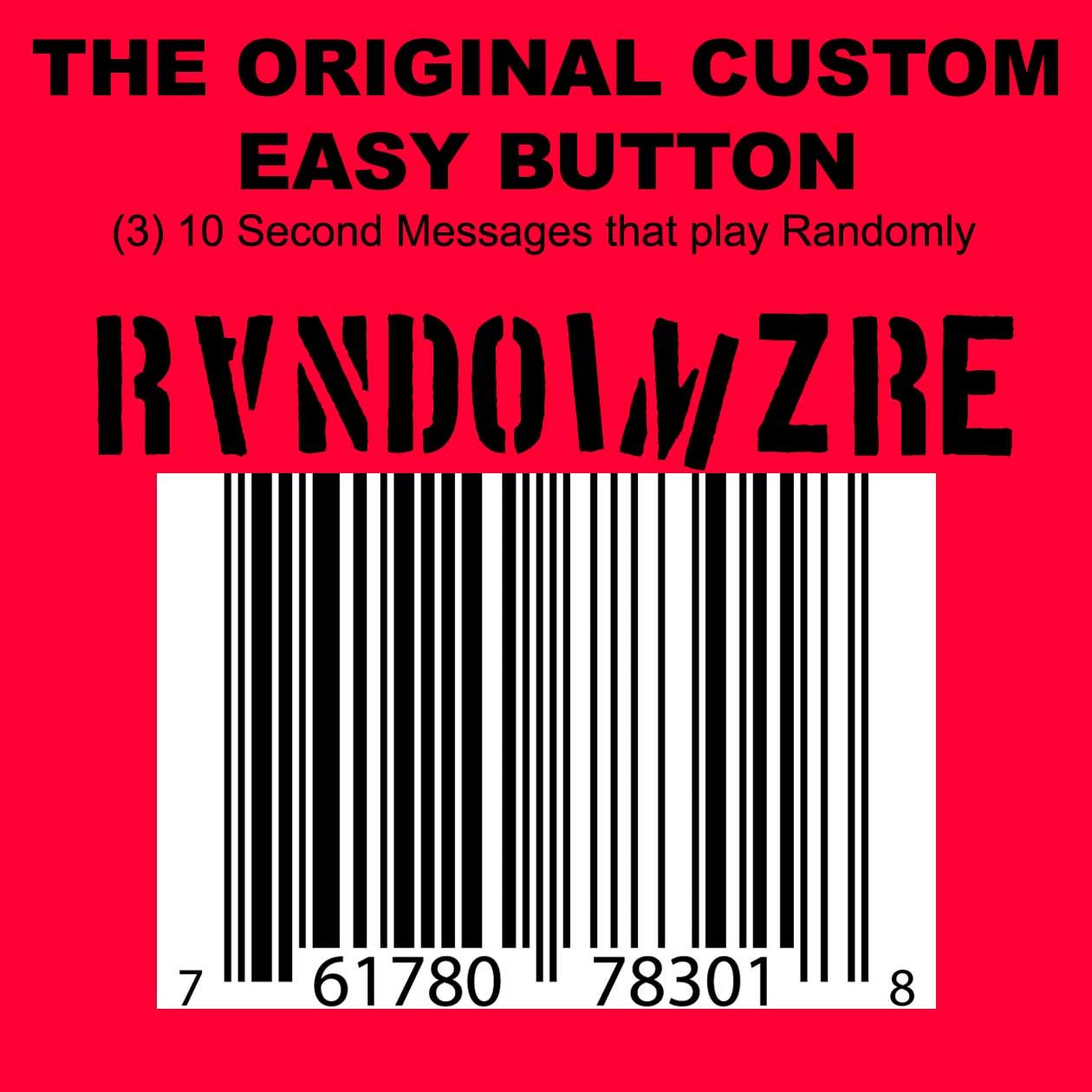 Randomly Play (3) 10 Second Messages (Black Base/Red Top) by Custom Easy Button®