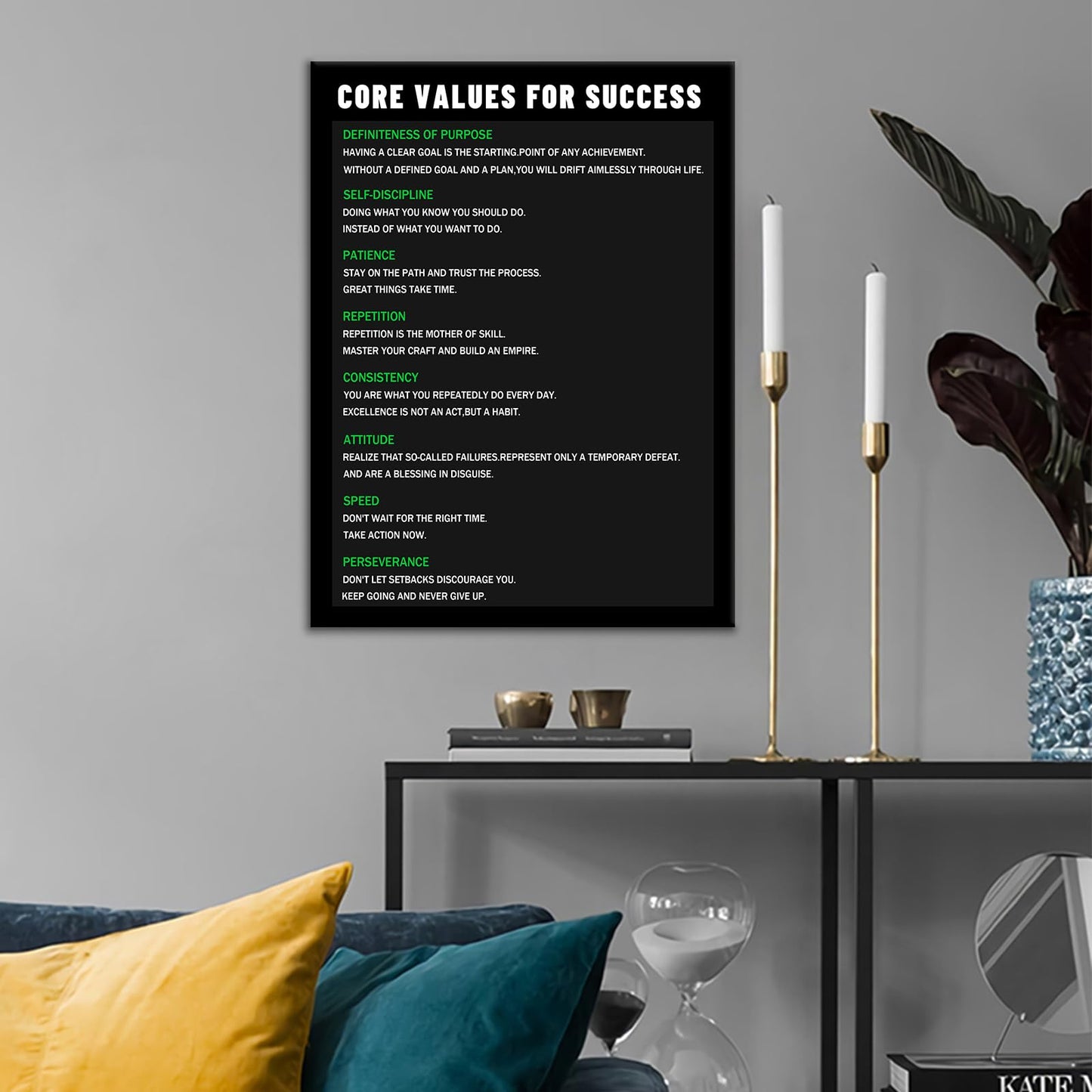 Inspirational Canvas Wall Art Motivational Success Entrepreneur Quotes Poster Print Positive Theme Picture Painting Artwork for Office Gym Classroom Stretched And Framed [18" W x 24" H]