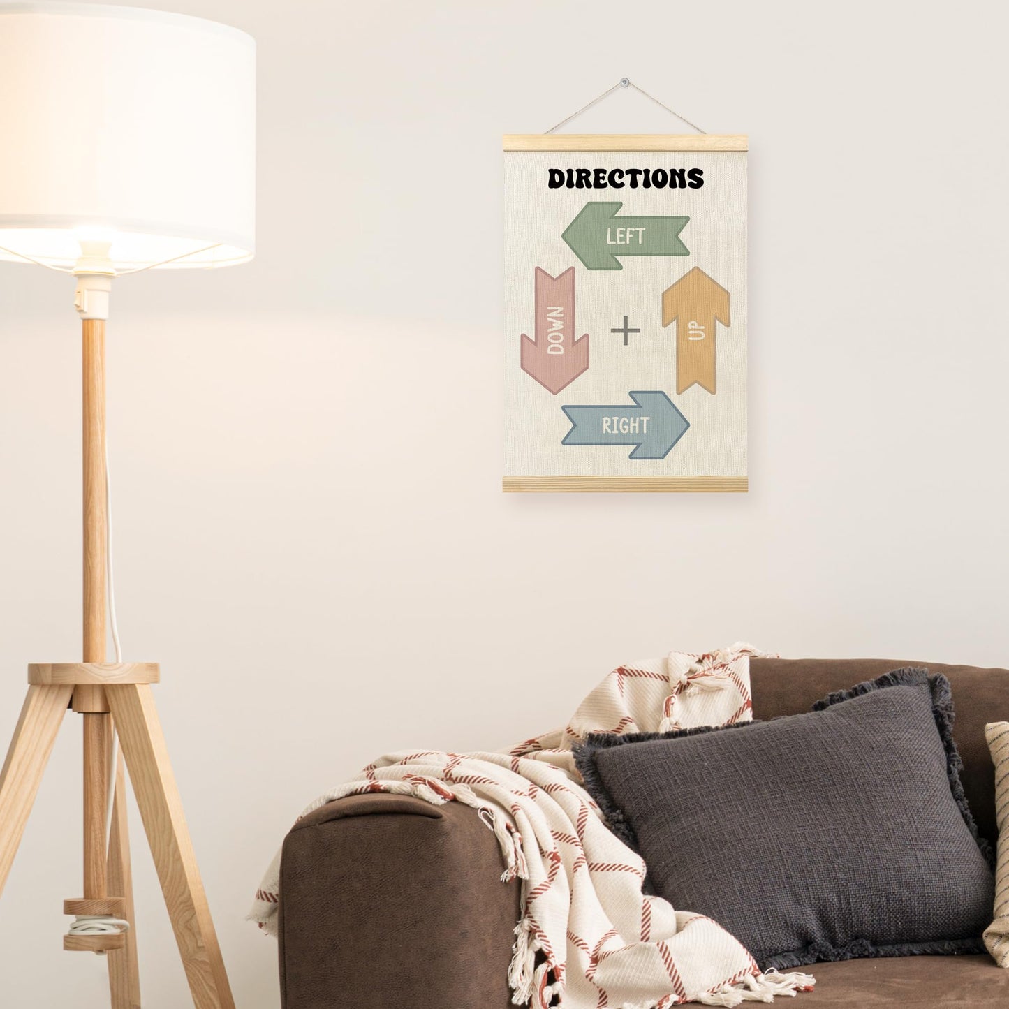 TLESKE Boho Classroom Directions Chart Poster Hanger Frame, Homeschool Hanging Wall Art Decor for Toddlers Kids Room Nursery Playroom, Preschool Prek Learning Educational Poster Print Banner, 12x16