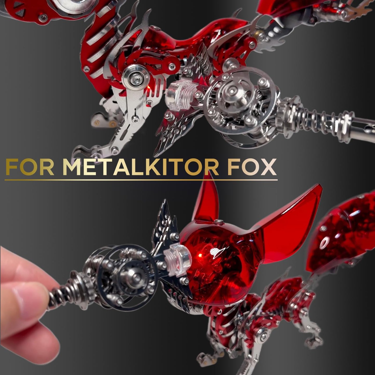 Metalkitor 3D Metal Puzzles for Adults, Magic Wand for Metalkitor Giant Mantis and Fox Model- Steampunk DIY Ornament - Assembly Jigsaw Crafts Brain Teaser - Perfect Desk Decor and Gift Choice(100+PCS)