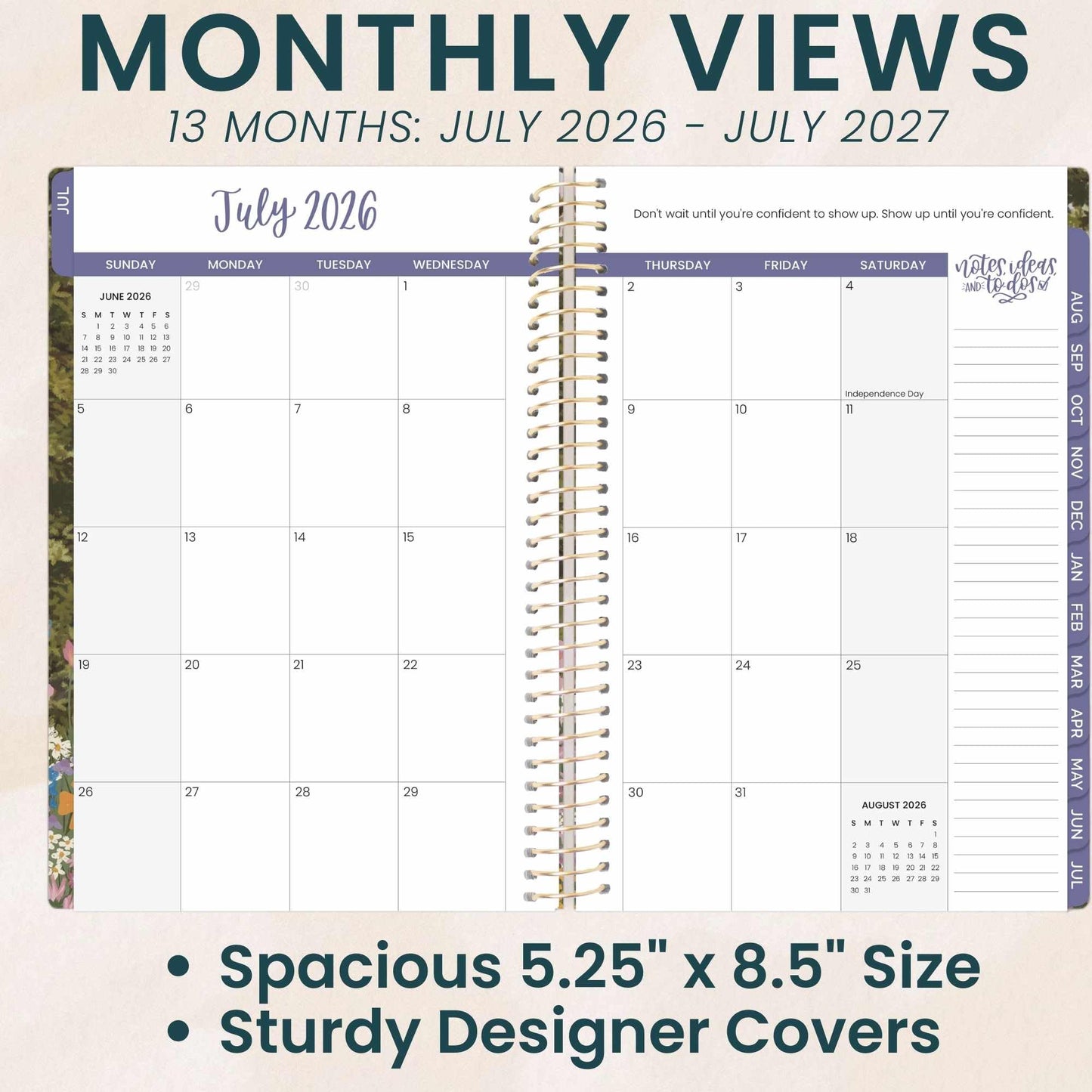 bloom daily planners 2026-2027 Planner - Academic Year (July 2026 - July 2027) Monthly & Weekly Soft Cover Planner for Women - 13 Month Agenda Book with Stickers - 5.5" x 8.25" - Wildflower Mountainside