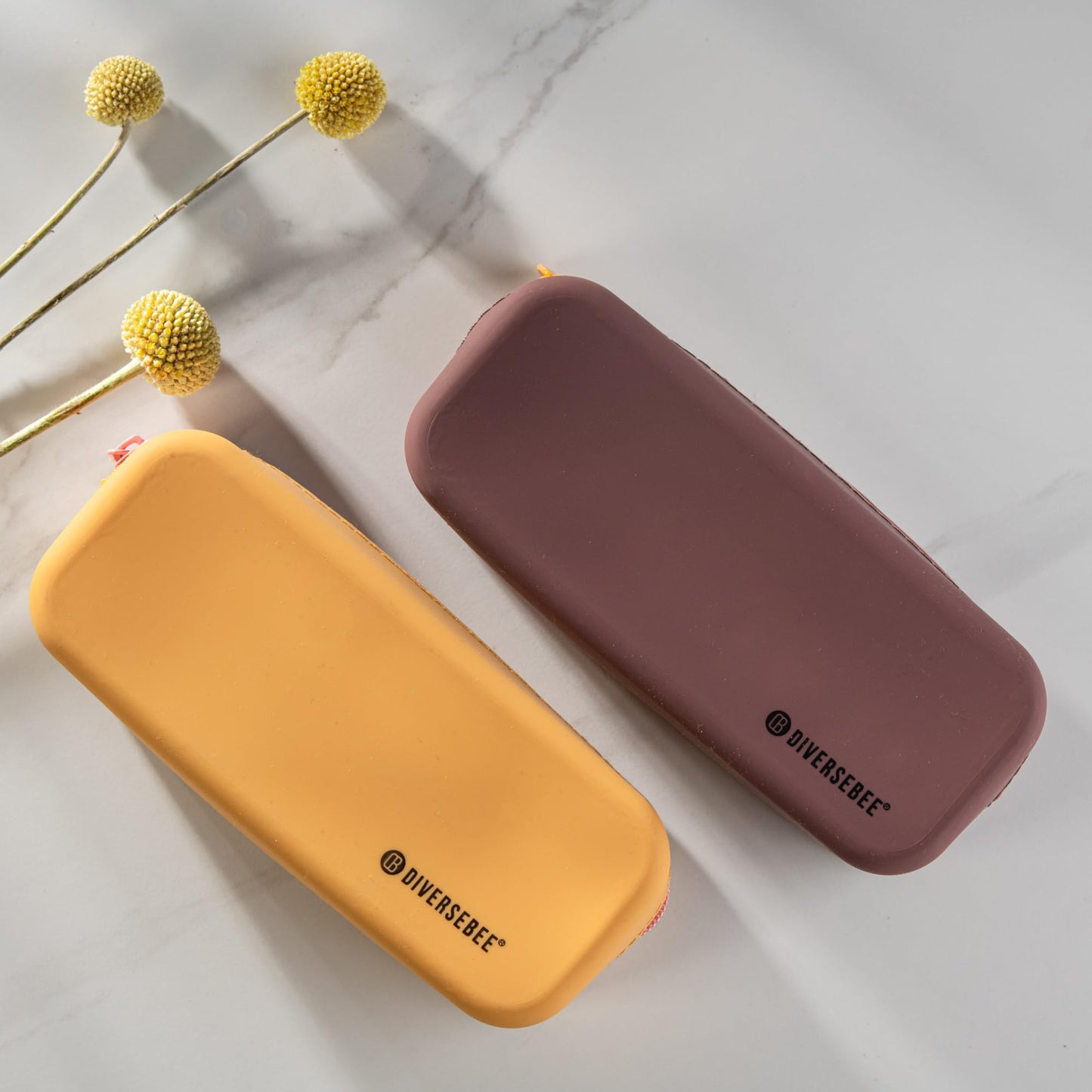 DIVERSEBEE Soft Silicone Pencil Case, Aesthetic Pencil Pouch with Zipper, Cute Pen Bag for School, Bible Journaling Supplies and Accessories, Pencil Organizer (Grape)