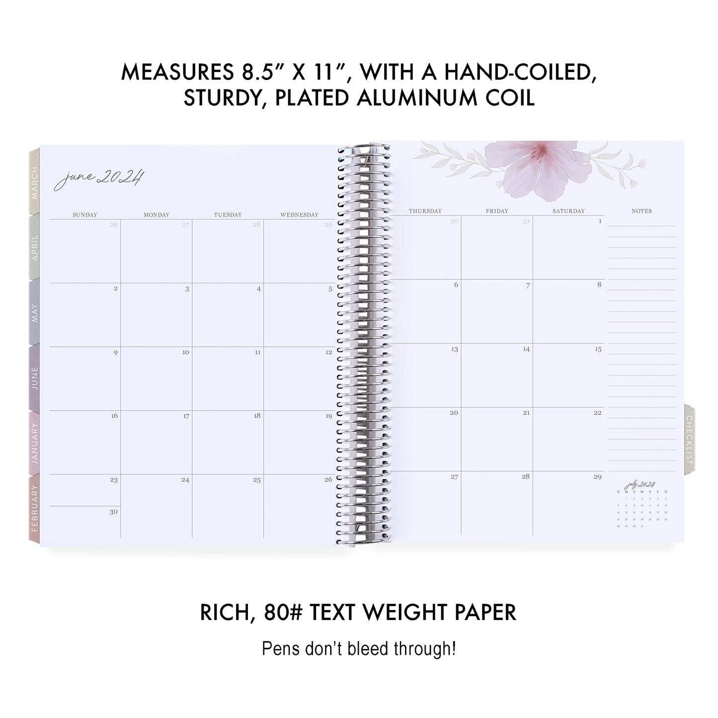 Erin Condren 8.5" x 11" Platinum Coiled Teacher Lesson Planner (July 2023 - June 2024) - Books of Wisdom Classic Cover, Wildflowers Theme - 80 Lb. Thick Mohawk Paper, Includes Sticker Sheets & More