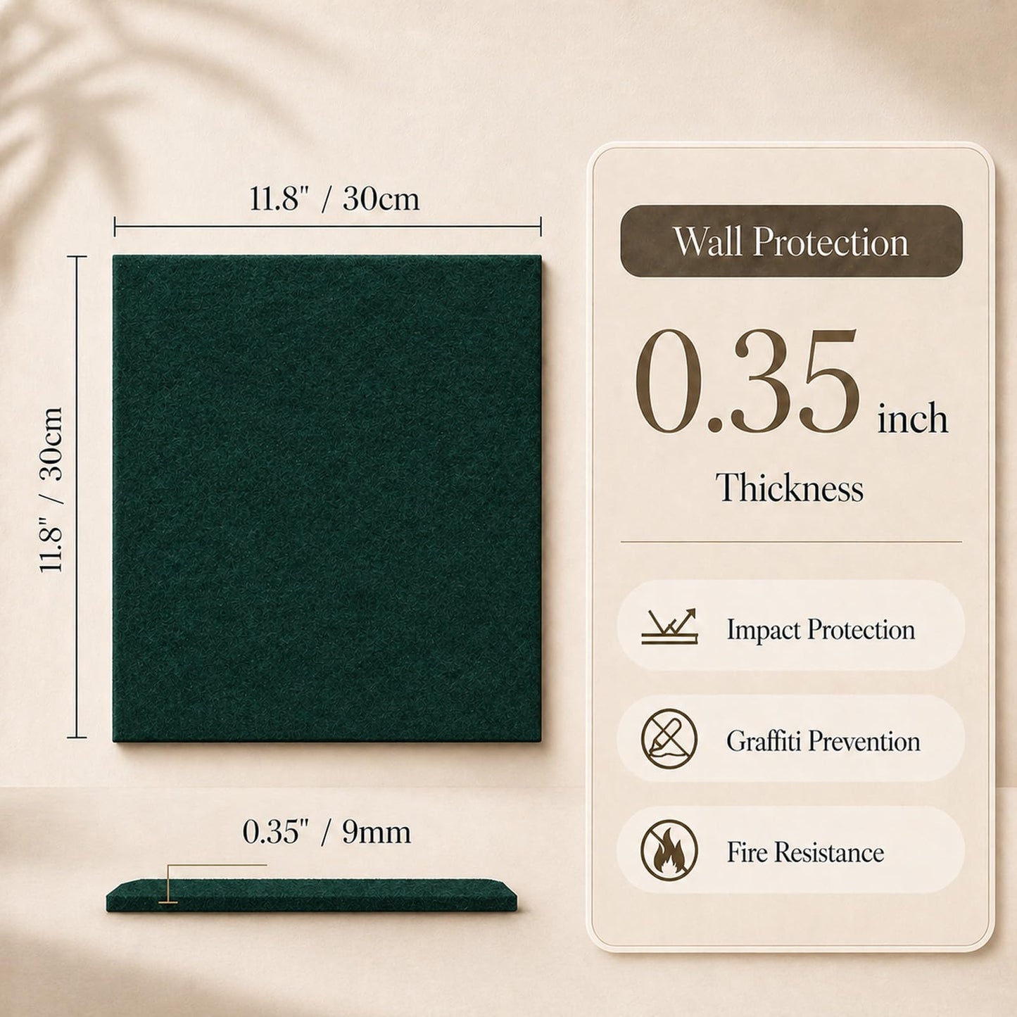 Baysola Felt Bulletin Board Panels 48 x 36 Inch Self Adhesive Wall Tiles Cork Board Alternative for Office Classroom Photos Notes 12 Pack