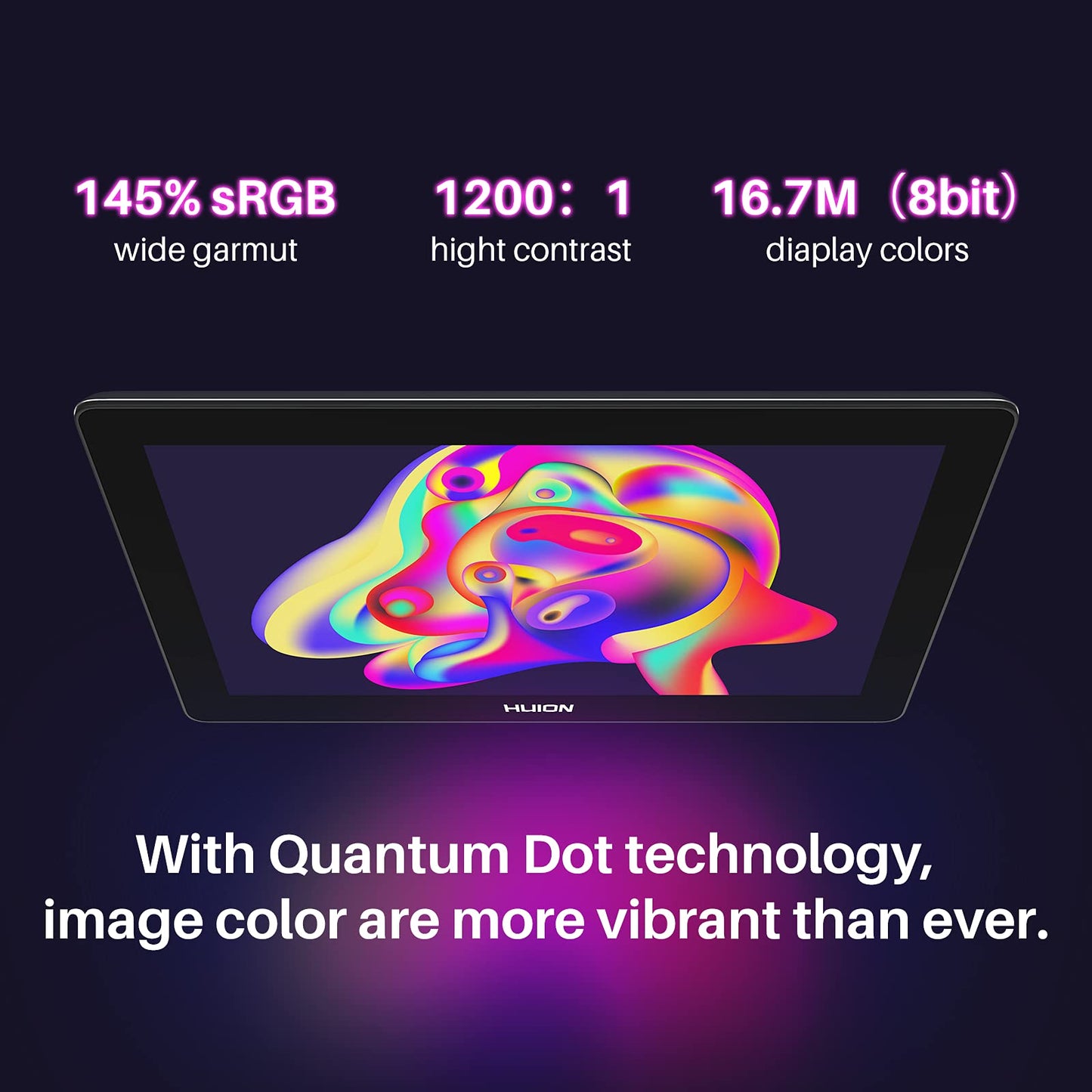 HUION Kamvas Pro 16 Plus 4K UHD Drawing Tablet with Screen Full Laminated 145% sRGB Art Tablet with Battery-Free Stylus, 15.6-inch Graphics Tablet for PC, Mac, Linux, Android