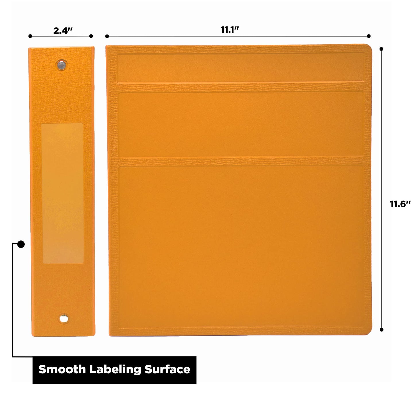 Carstens 2-Inch Heavy Duty 3-Ring Binder - Side Opening, Mango, Durable Plastic, Precision No-Gap Rings, Waterproof Cover, No Pockets, Holds 300 Letter-Sized Sheets, BPA-Free, Made in USA (2836-00-3R)