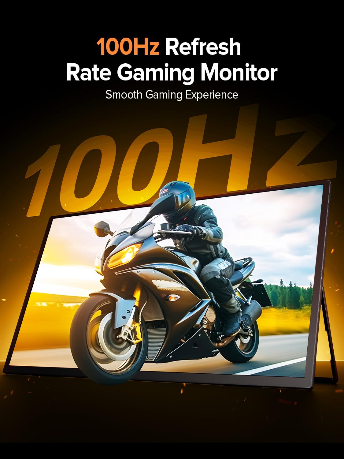EVICIV Portable Monitor 100Hz 21.5”, 100% DCI-P3 QLED Portable Gaming Monitor, 1ms FreeSync, 400Nits, USB-C & HDMI, VESA & Stand, Large Travel Second Screen for Laptop, Computer, Game Consoles