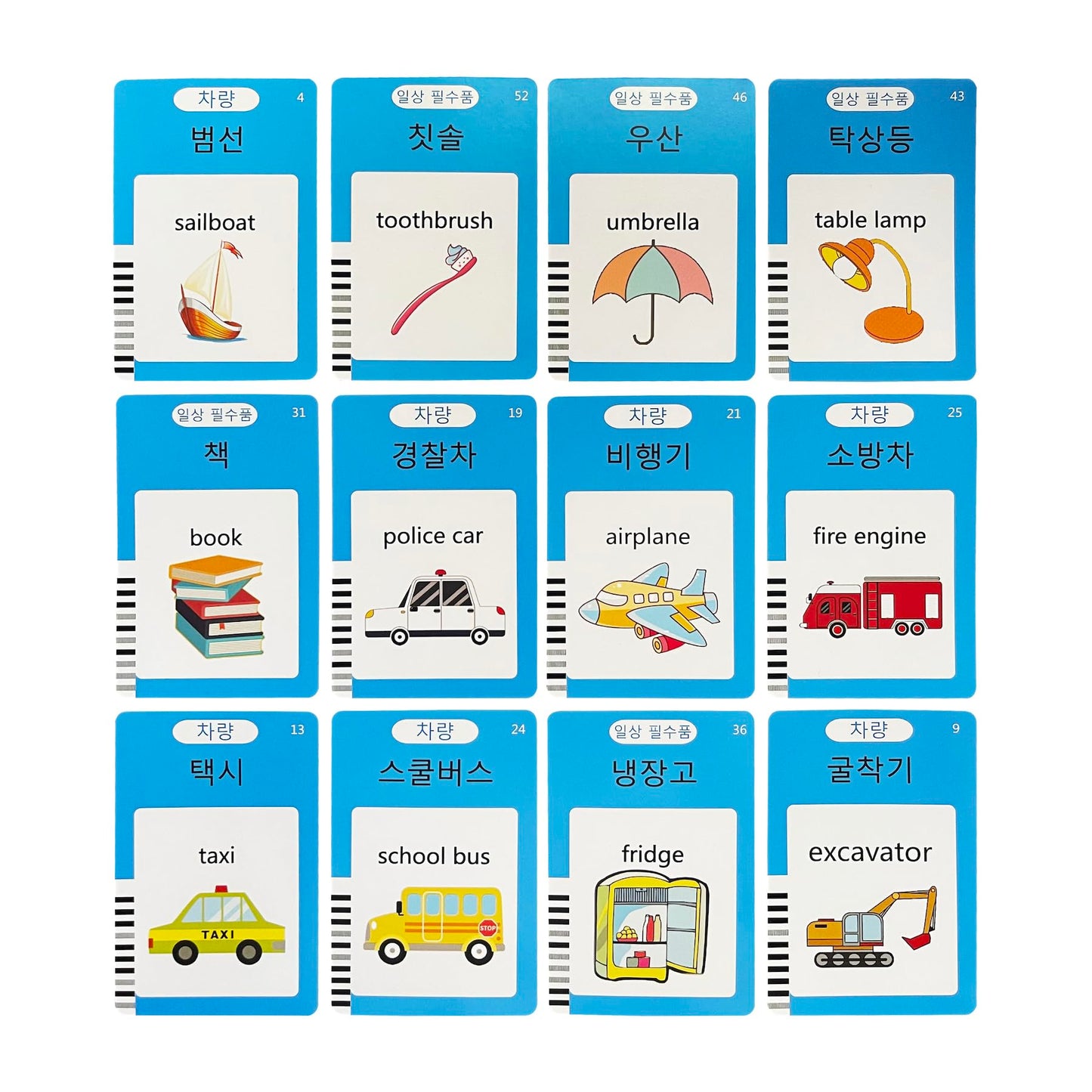 Korean-English Talking Flash Cards for Kids 112 PCS, Learn Korean Alphabet, Words and Pronunciation, Korean Language Learning Toys for Beginners