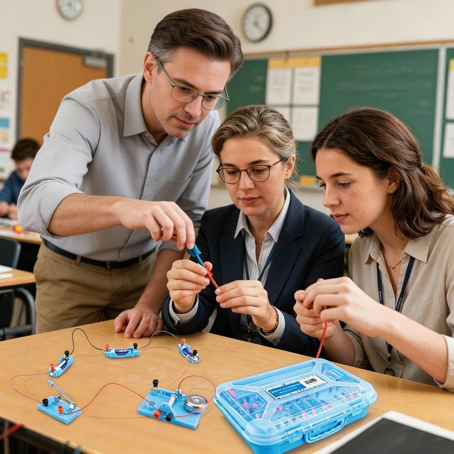 MATIFANER Physics Labs Basic Electricity Discovery Circuit and Magnetism Experiment kit for High School Students, STEM Kits for Learning Starter Electromagnetism Elementary Electronics