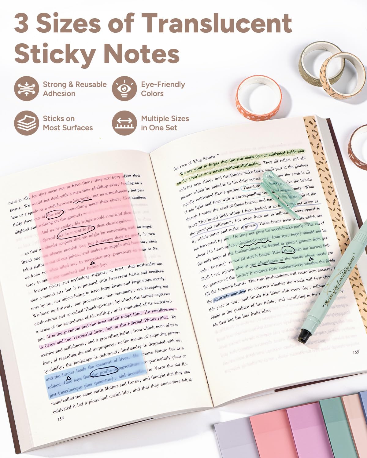 WEMATE 146PCS Bible Journaling Kit with Bag, No Bleed Highlighters and Pens, Tabs, Prayer Cards, Washi Tape, Sticky Notes, Annotation Study Supplies, Christian Gift for Women, College Stationery
