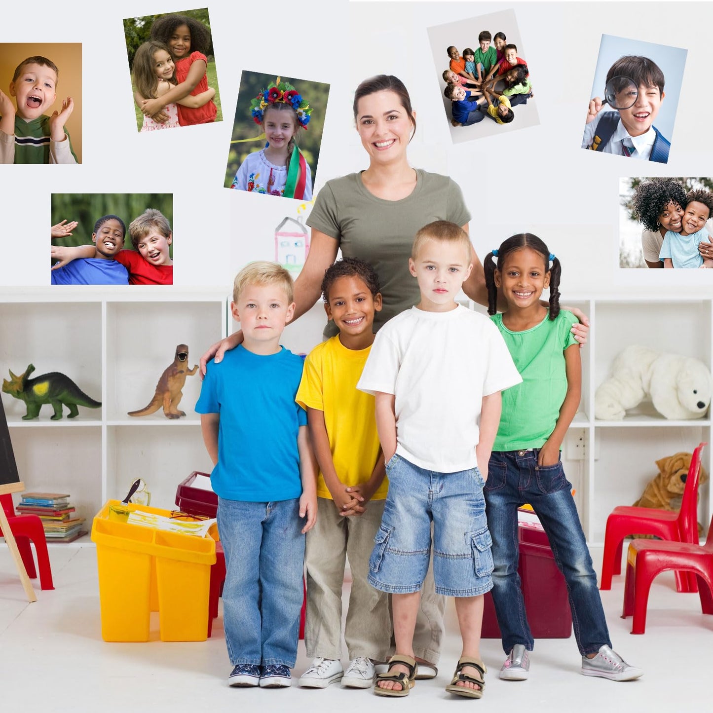 Quorivexa 15 Pcs Toddler Learning Educational Posters Preschool Diversity Posters For Classroom Decor For Daycare Home Classroom Or Preschool Use Multicultural Awareness(Kids Real Photo Poster Style)