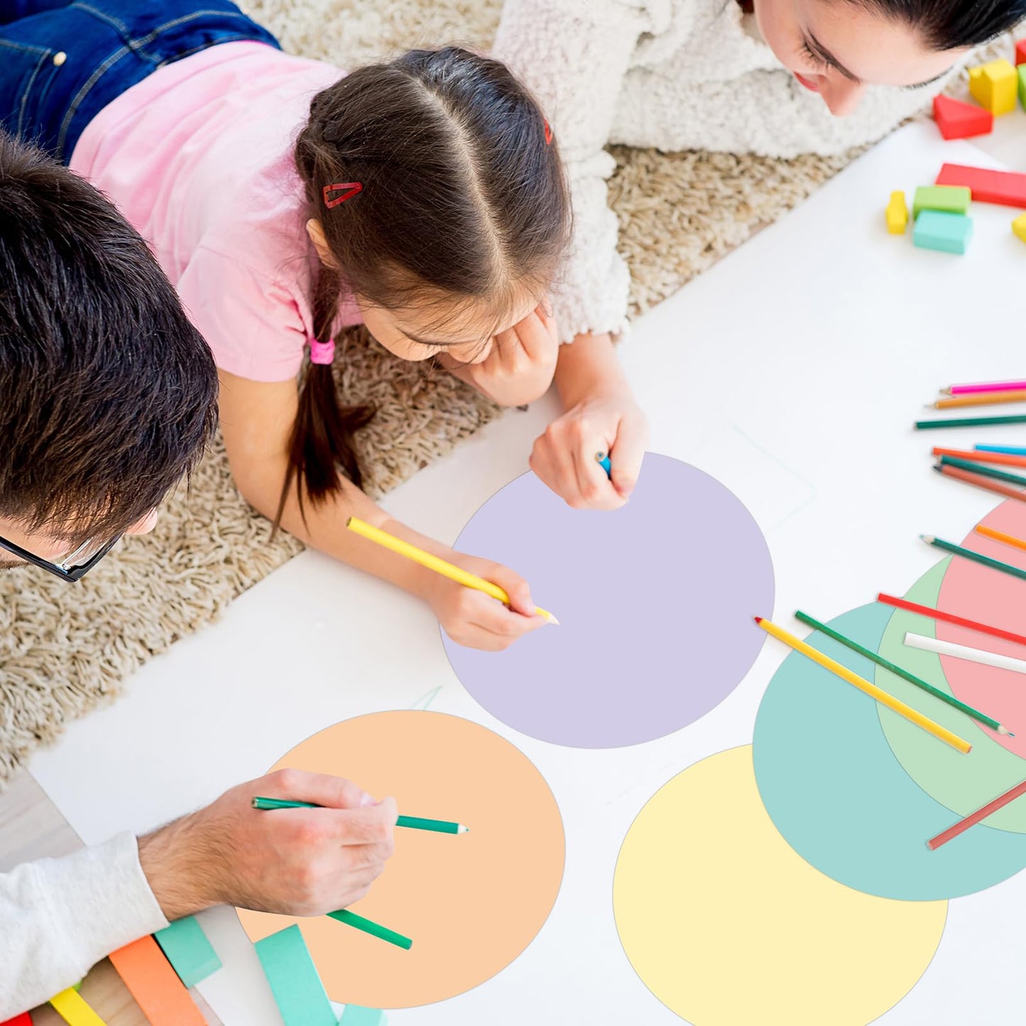 Lincia 36 Pack Colorful Dry Erase Dots Circles Spots for Classroom Table 10.5 Inch Removable Vinyl Desktop Stickers Spots Wall Decals for 100th Day of School Teacher Students Home (Multicolor)