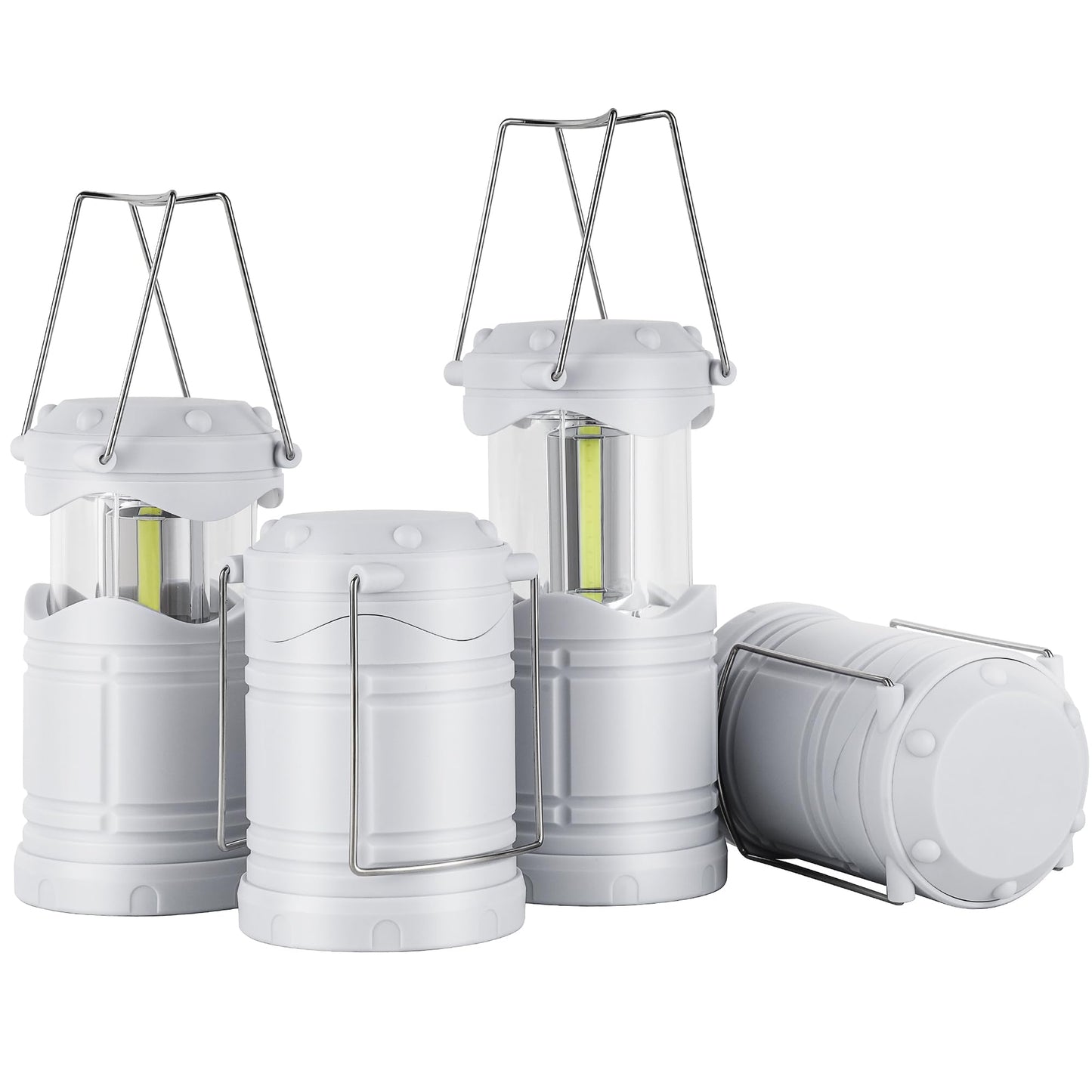 Lichamp LED Camping Lantern, 4 Pack, Portable, Battery Powered, Glow-in-the-Dark, Model CLS-B004LW