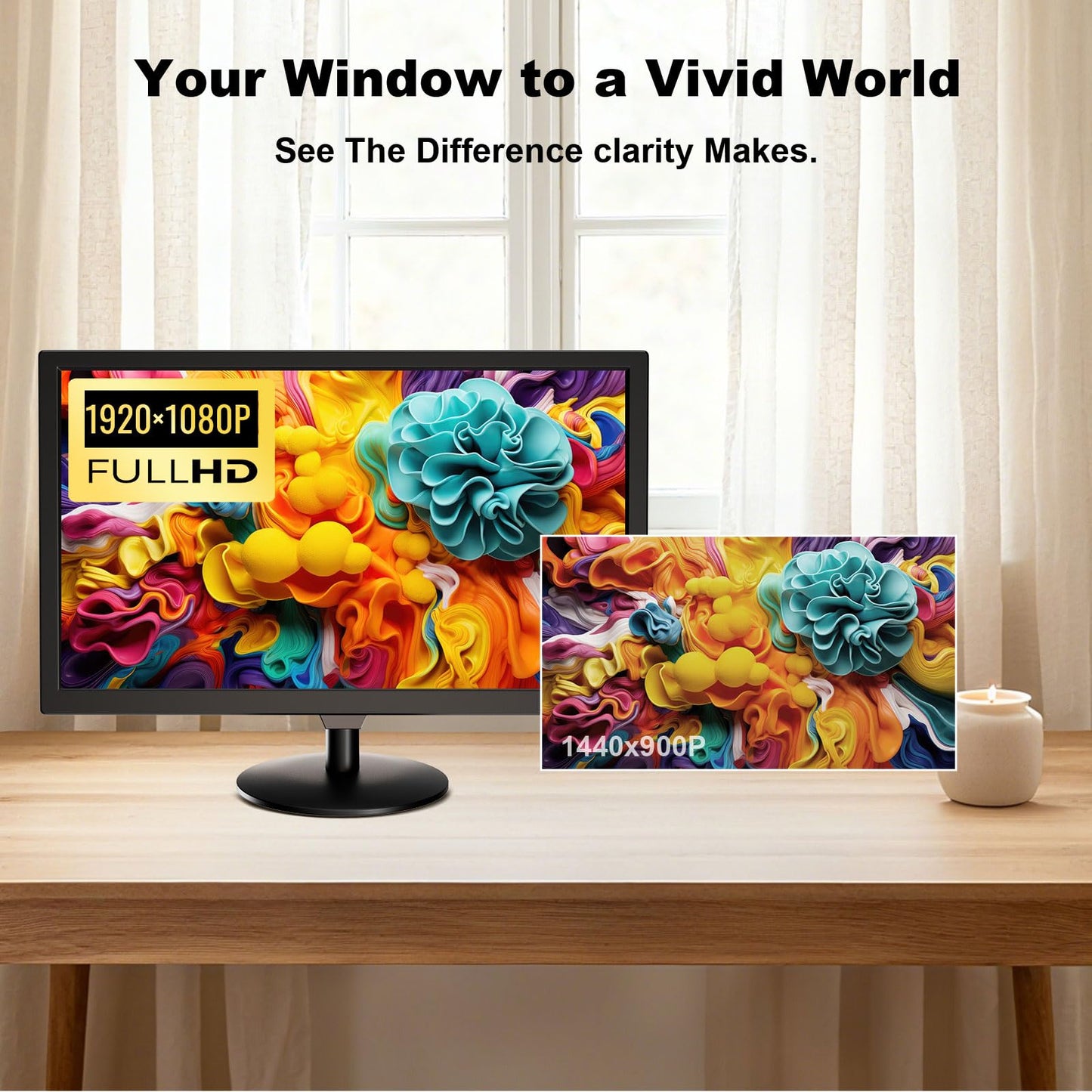 Akntzcs 22-Inch Touchscreen Monitor FHD 1920x1080P 75 Hz Computer Monitor PC Monitor with HDMI, BNC, VGA,Multi-Touch Display, Adjustable Angle, Built-in Speakers