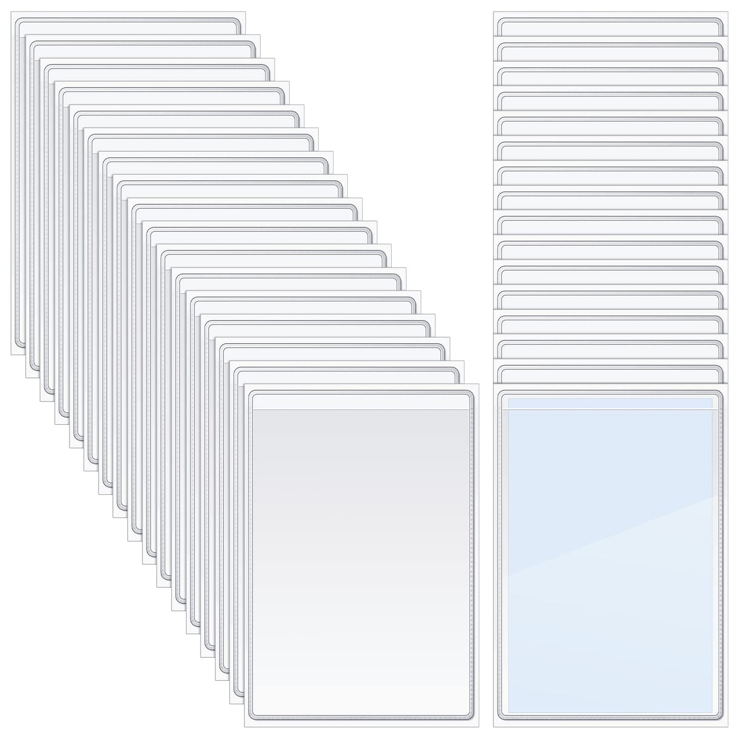Geyee 60 Pcs 5 x 8 Inch Self Adhesive Shop Ticket Holders Clear Plastic Sleeves Adhesive Labeling Pockets Job Ticket Holders Work Order Peel Stick Display Pockets for Office Planners Document Card