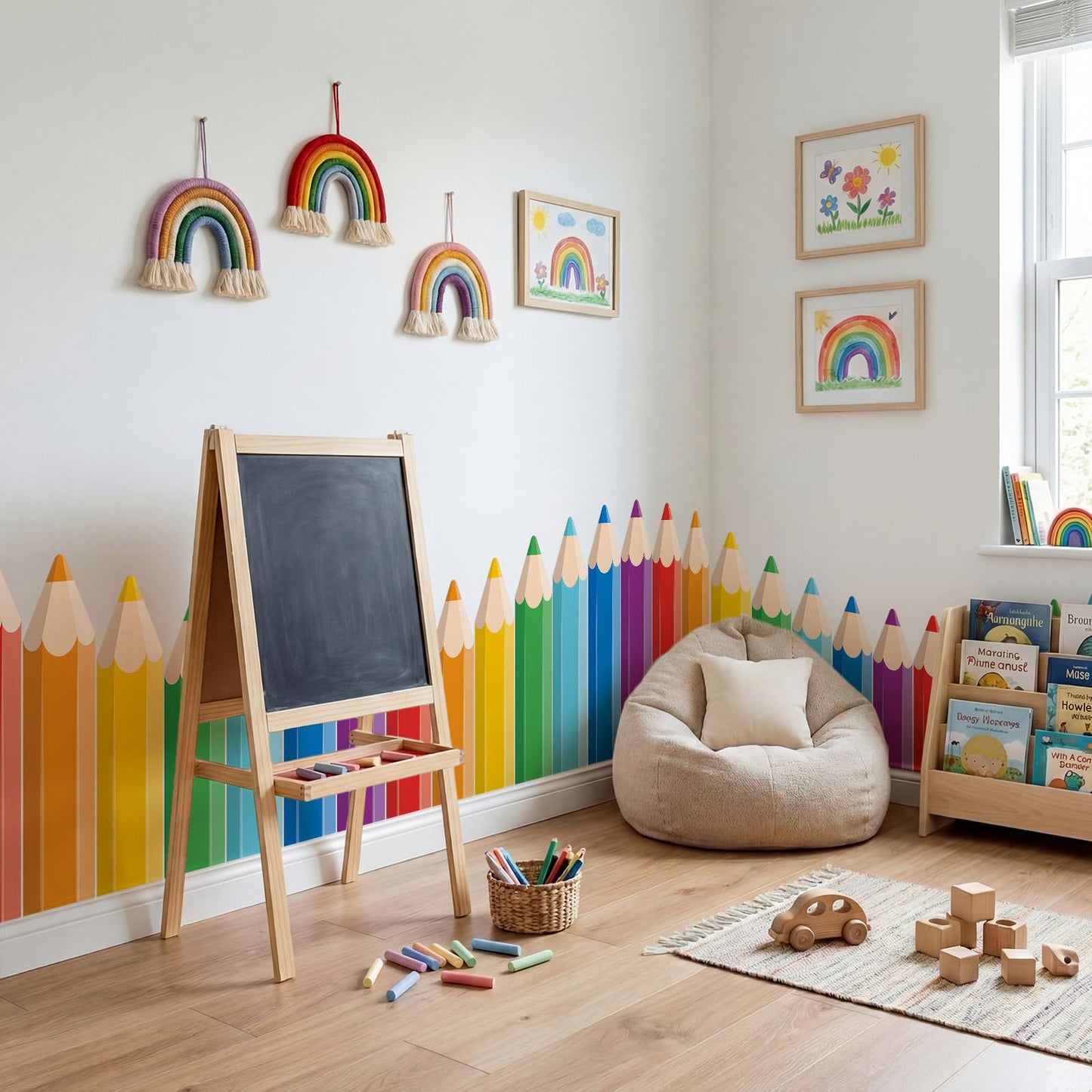Gilprop 9.8 ft Boho Book Classroom Wall Decor Fabric Back to School Classroom Wall Decoration Backdrop with Adhesive Dot Cuttable Book Bulletin Board Decoration for Blackboard Playroom Nursery