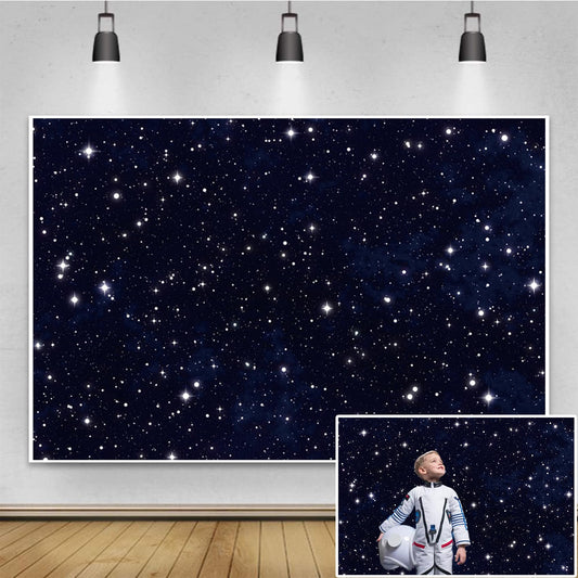 Renaiss 6x4ft Starry Night Sky Photo Backdrop Galaxy Universephotography Background Twinkle Stars Classroom Outer Space Theme Party Decor Kids Birthday Banner Astronauts Artistic Photo Booth Props