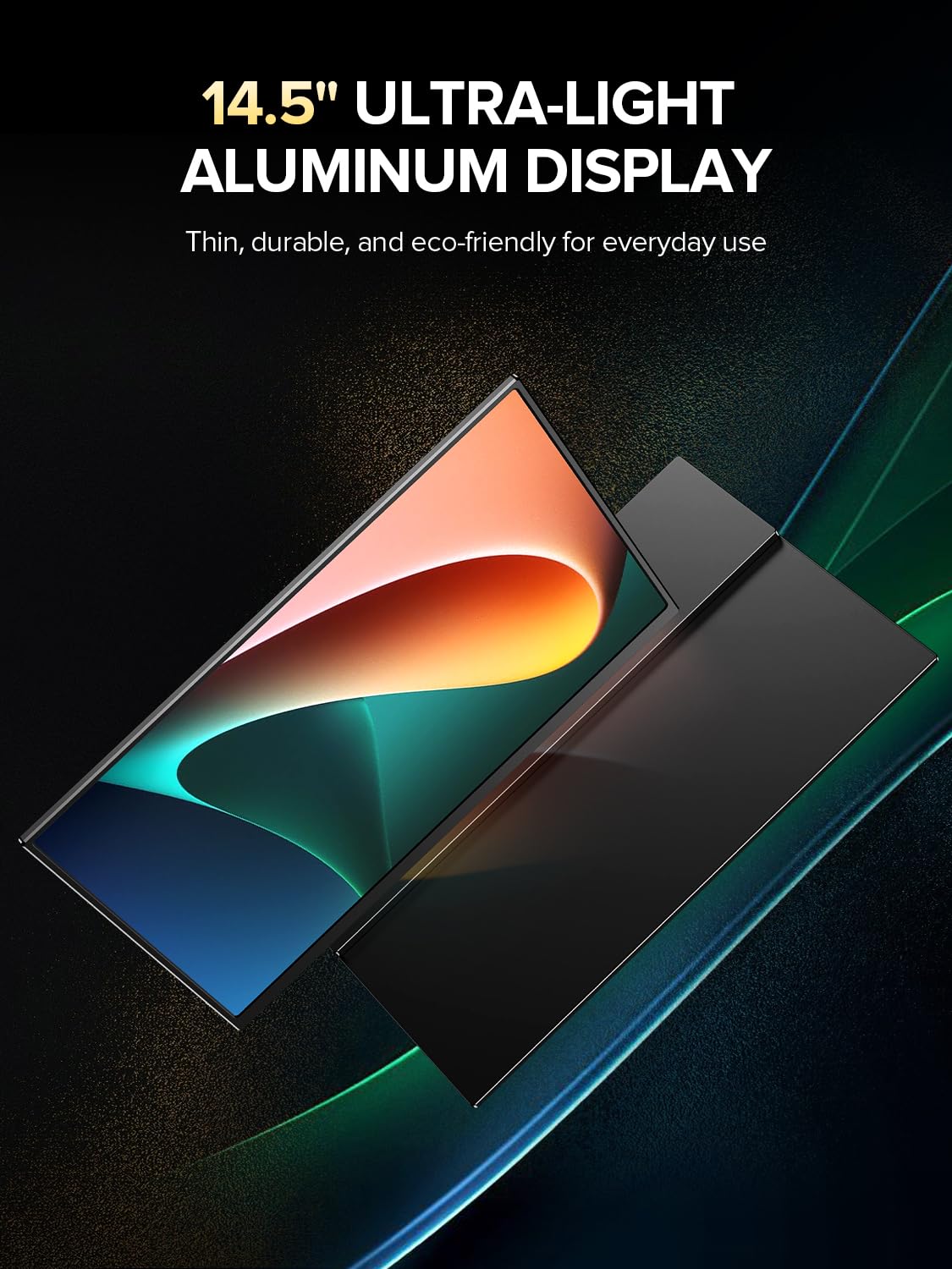 UPERFECT 4K Portable Monitor, 14.5" UHD 3840x2400 Laptop Display with Smart Cover, 16:10 Matte IPS Screen, 125% sRGB, 1.06 Billion Colors, 600 Nits Brightness, Metal Frame for PC/Mac/Phone