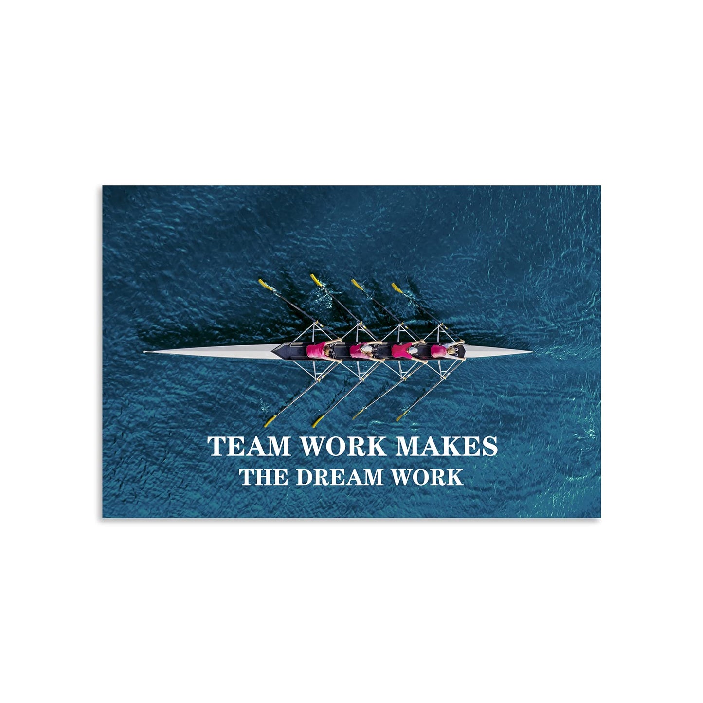 Motivational Wall Art Motivational Poster Team Work Makes The Dream Entrepreneur Canvas Printmaking Inspiring Motto Picture Modern Art Home Office Decoration Ready to Hang[12''W X 18''H]