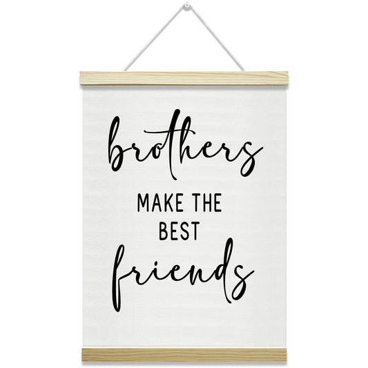 Nopoben Brothers Poster Hanger Frame - Brothers Make the Best Friends, Kids Room Wall Art With Wooden Poster Hanger, Playroom Boys Bedroom Game Room Decor(12x16 Inches)-06