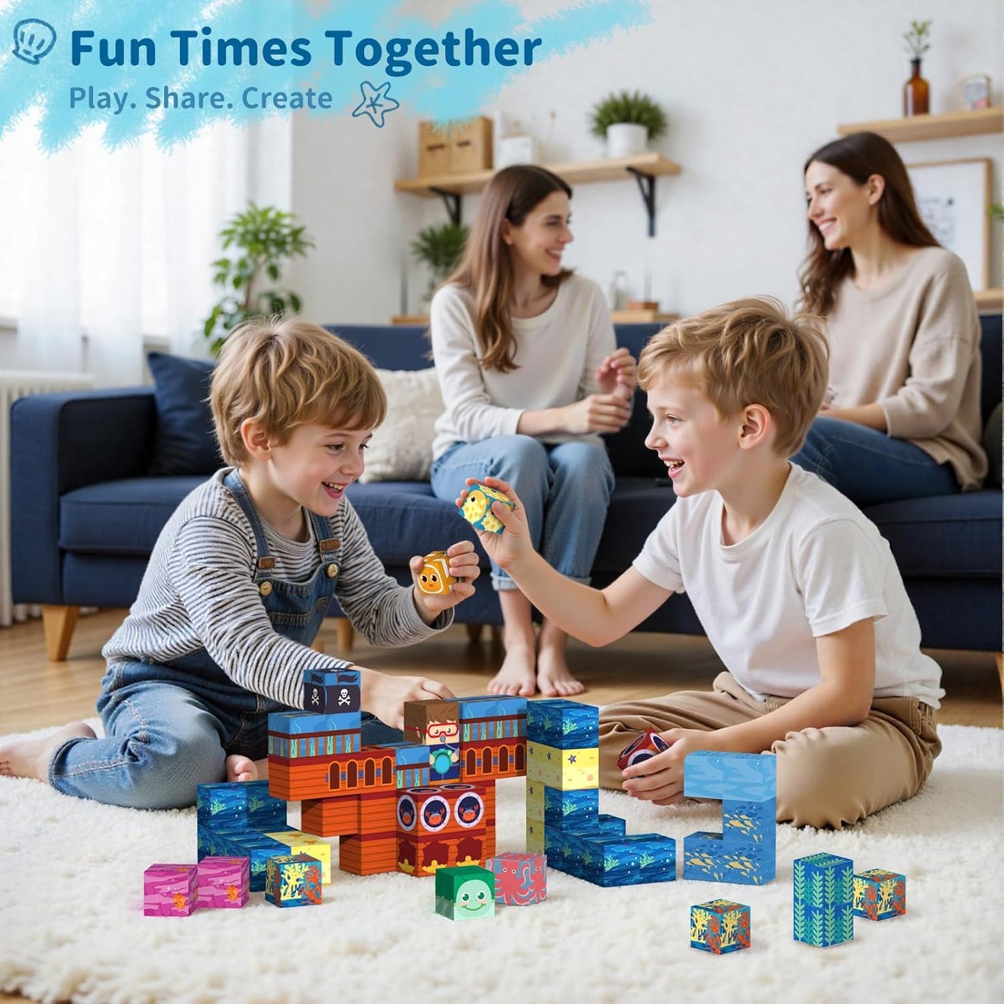 VNLINA Magnetic Building Blocks for Kids - 154Pcs Magnetic Cubes STEM Montessori Sensory Toys Set Creative Gift for Boys Girls Ages 3 4 5 6 7 8 9 10+
