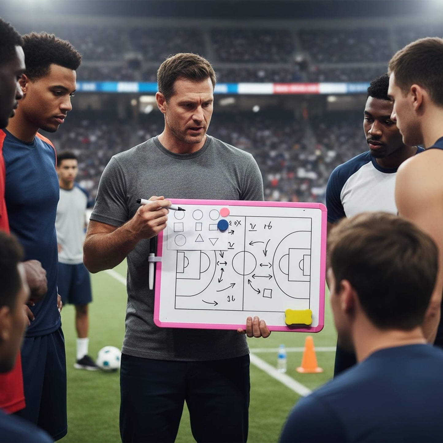 MXG Double Sided Pink Dry Erase Board, 12x16 Inch Small White Board with Marker, Magnets, Eraser, for Coaches, Students, Kitchen, Portable Mini Whiteboard for Fridge, Wall, Desk