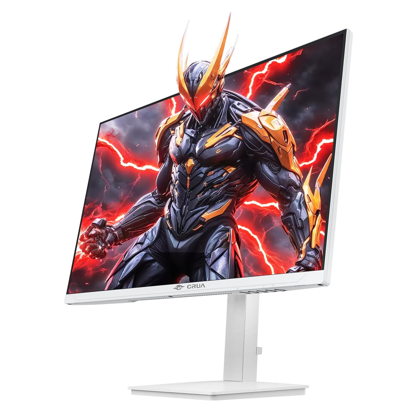 CRUA 27" Gaming Monitor, 144Hz 4K UHD(3840*2160P) IPS Screen, Supports Height/Pivot/Rotating/Tilt Adjustable Vertical Monitor, AMD Freesync, 120% sRGB, Built-in Speakers, Wall Mountable Installs-White
