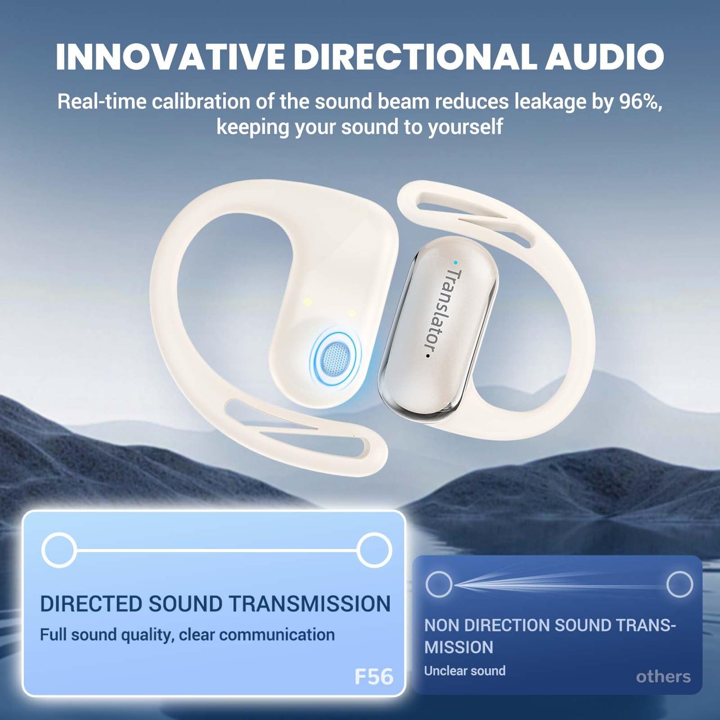 ANFIER AI Translator Earbuds Offline Translation Earbuds Real-Time Two-Way 144 Languages & Accents Bluetooth AI OWS Translating Earbuds for Travel Business Learning (AF56 Beige Online)